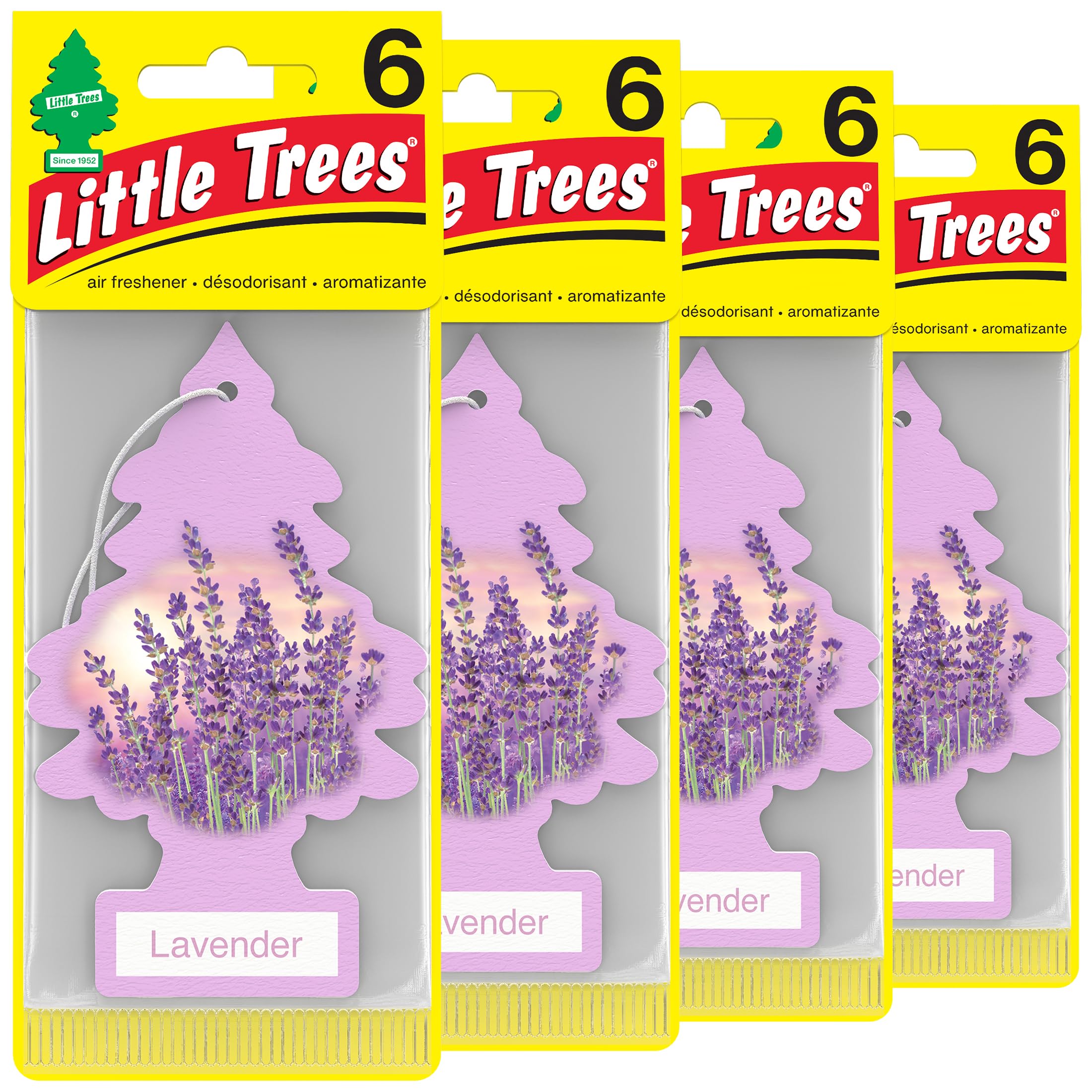 Little Trees Air Fresheners - 24 Pack Lavender Scented Car Air Fresheners | Long Lasting Fragrance for Auto, Home & Office | Hanging Tree Design for Fresh Air in Vehicles, Closets & Small Spaces