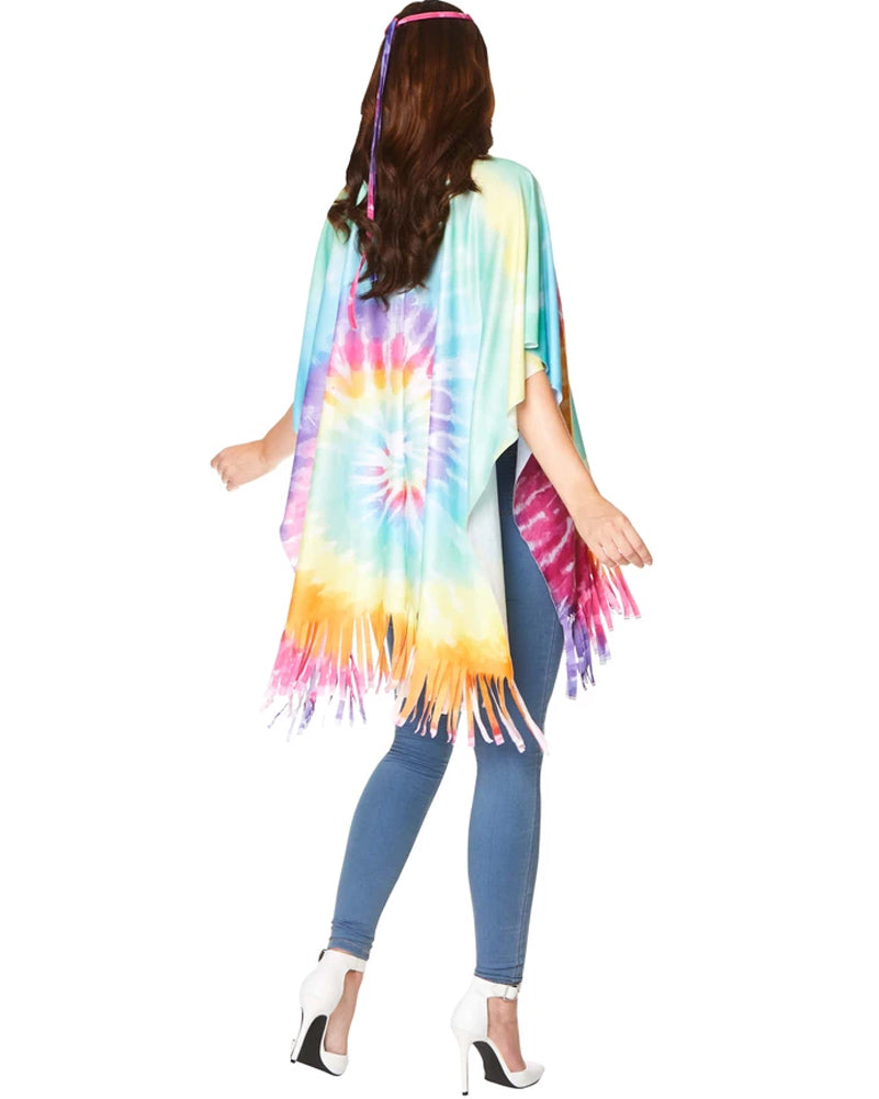 70s Hippie Poncho for Women - Vintage Boho Style Costume for Halloween, Cosplay & Music Festivals