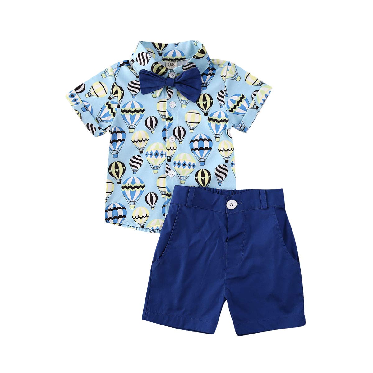 Toddler Boys Summer Outfits - 2Pcs Short Sleeve Shirt & Shorts Set for Playtime