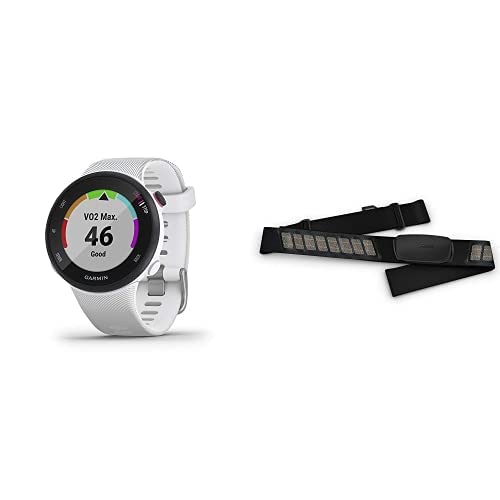Garmin Forerunner 45S - 39mm GPS Running Watch with Heart Rate Monitor, Free Training Plan & Easy-to-Use Interface (White) - Perfect for Runners, Joggers & Fitness Enthusiasts