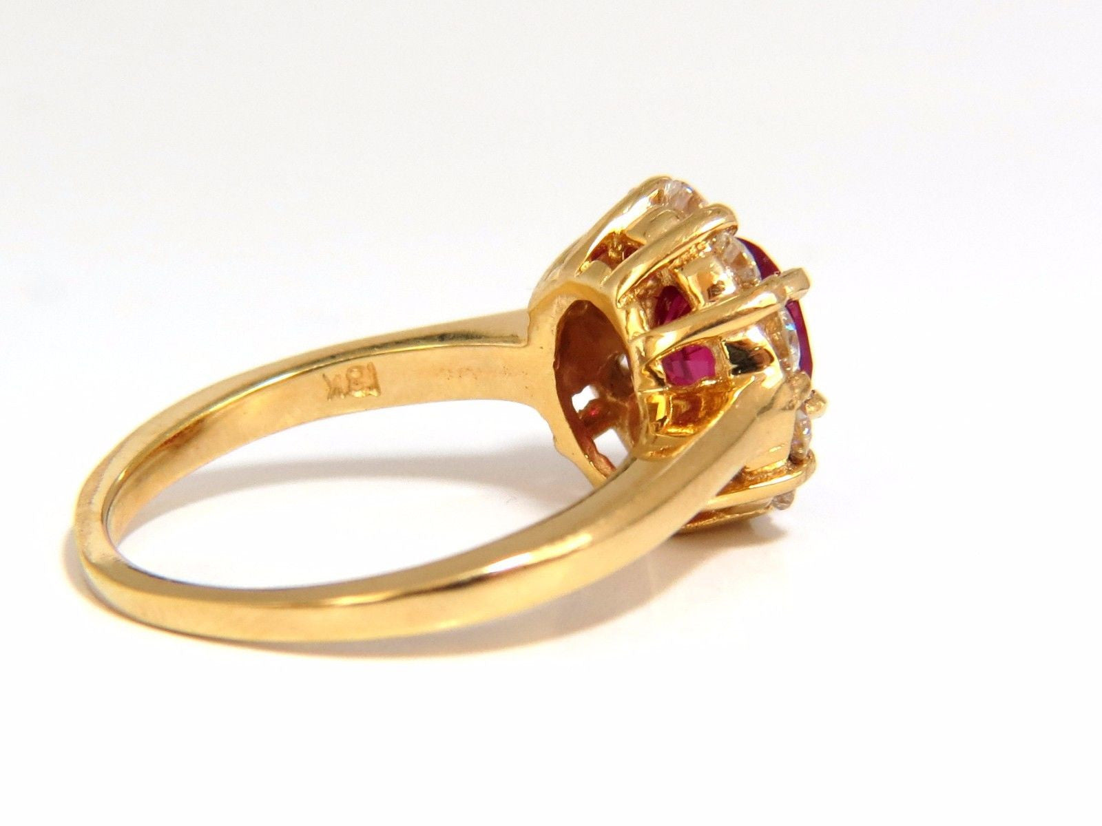 GIA Certified 1.54ct Oval Cut Red Ruby & 0.88ct Diamond Ring in 18K Gold - Perfect for Engagement, Anniversary & Special Occasion Gifts