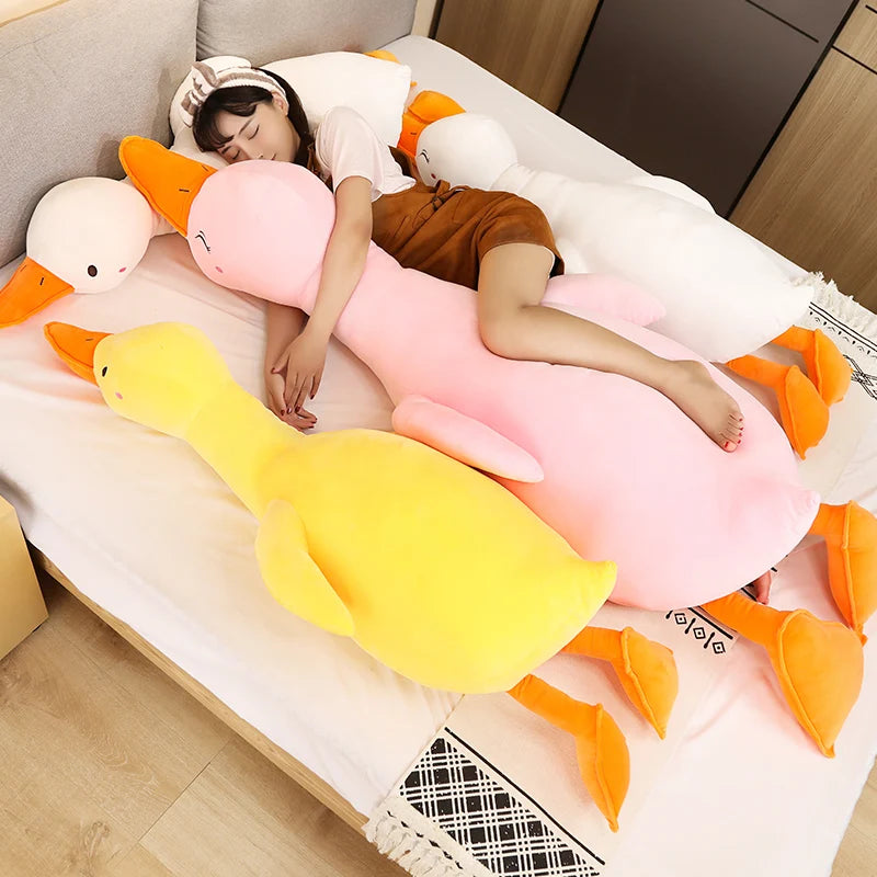 Big White KAWAI Plush Duck Toy - Cute Sleeping Pillow, High Quality Stuffed Animal, Funny Sweet Gift for Friends & Kids | Perfect for Bedtime, Nursery Decor, and Birthday Presents