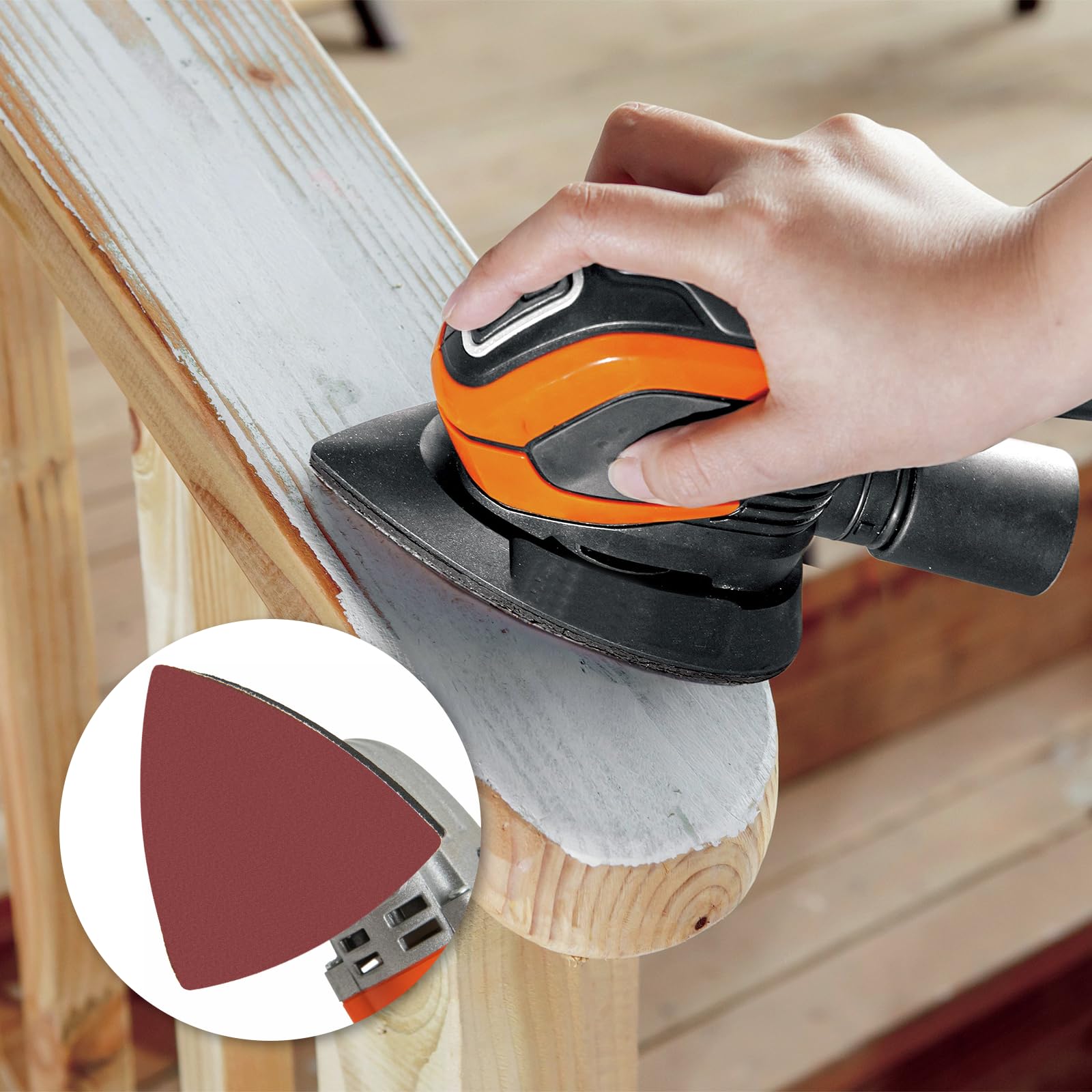 120 Pcs 2000 Grit Triangle Sanding Pads - Aluminum Oxide Multi-Tool Sandpaper for Oscillating Tools (3-1/8