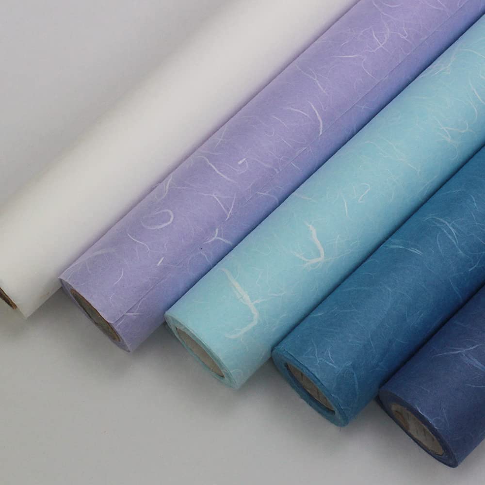 Premium Korean Traditional Mulberry Hanji Paper Roll - Natural Fiber Texture, Unyong Pink (21.3