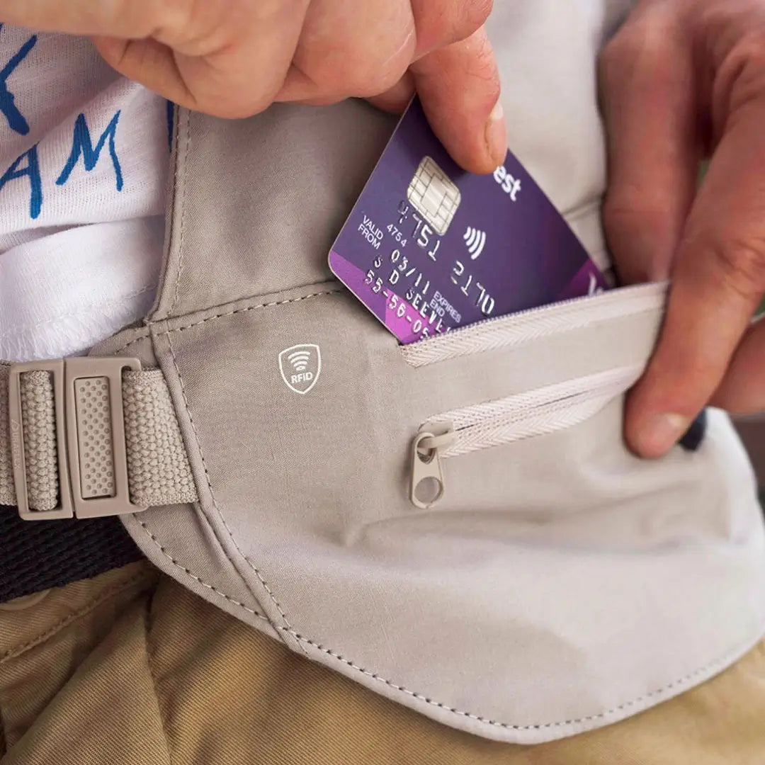 Lifeventure RFID Blocking Multi-Pocket Waist Wallet - Secure Travel Money Belt for Men & Women - Perfect for Hiking, Shopping & Air Travel