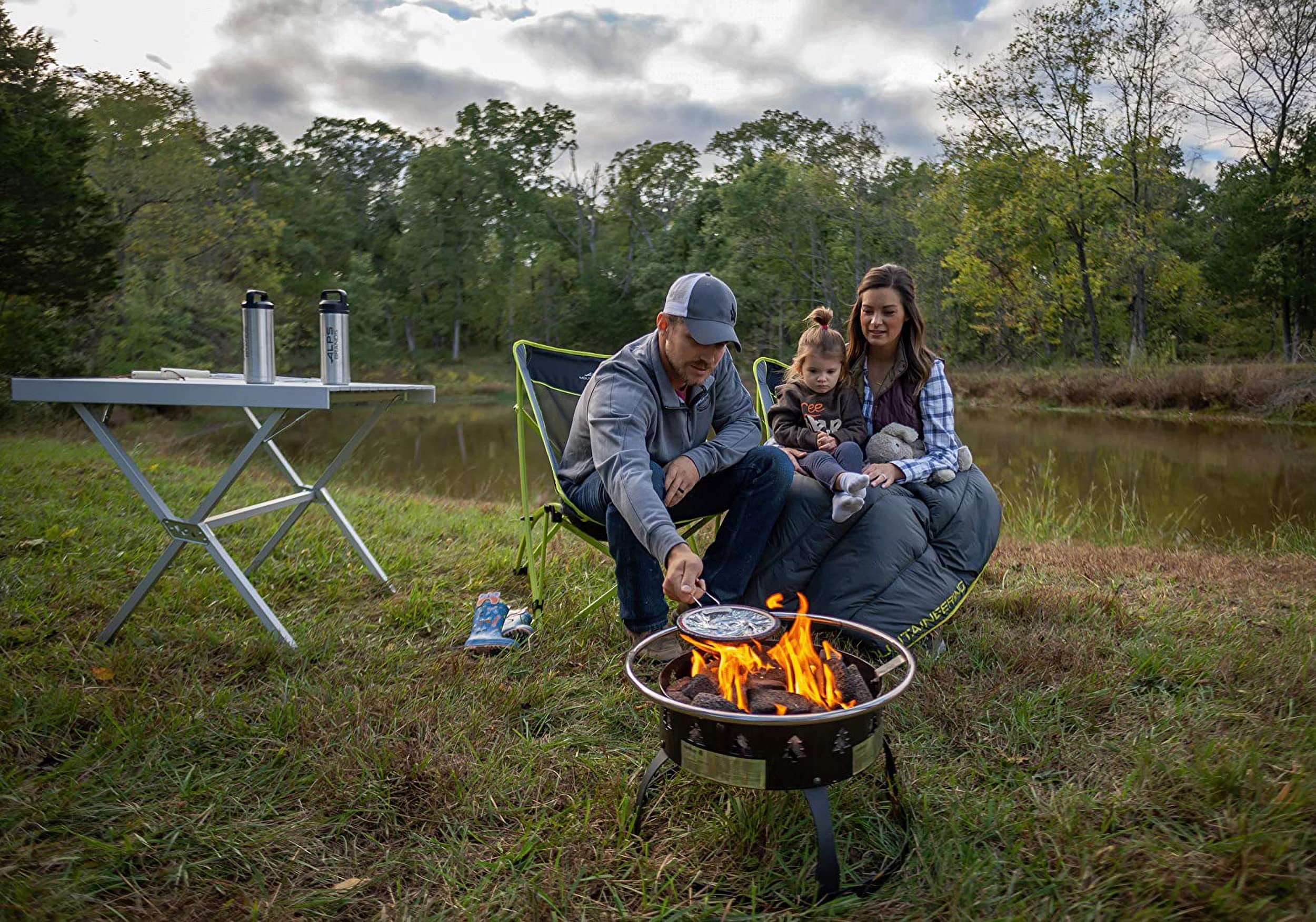 ALPS Mountaineering Folding Camping Table - Lightweight Aluminum X Frame, Easy-Clean Roll Top, Shoulder Carry Bag (3 Sizes) - Perfect for Outdoor Picnics, Backpacking & RV Camping Trips