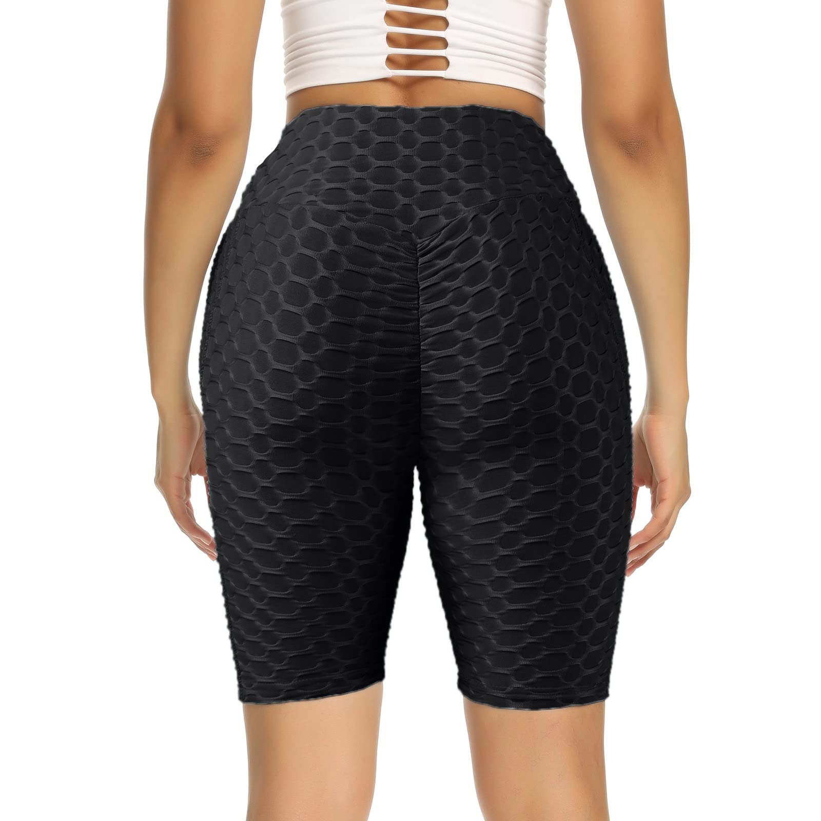 Gibobby Women's High Waist Leggings & Biker Shorts with Pockets - Athletic Workout Shorts for Running, Yoga & Summer Activities
