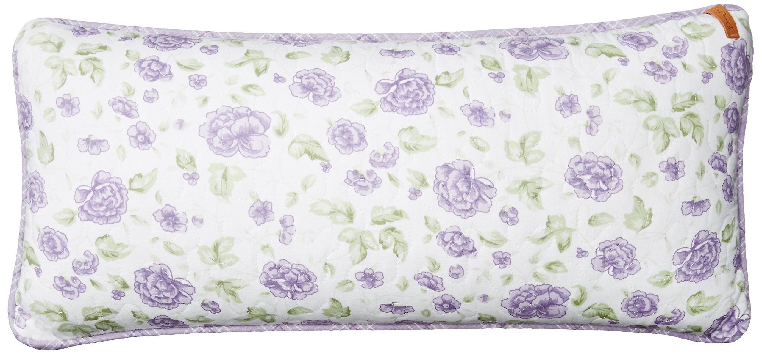 Donna Sharp Modern Patchwork Throw Pillow Cover - Lavender Rose Design with Zipper Closure - 11x22 Inch Decorative Couch Pillow for Sofa, Bed, Chair - Perfect for Living Room, Bedroom & Home Decor