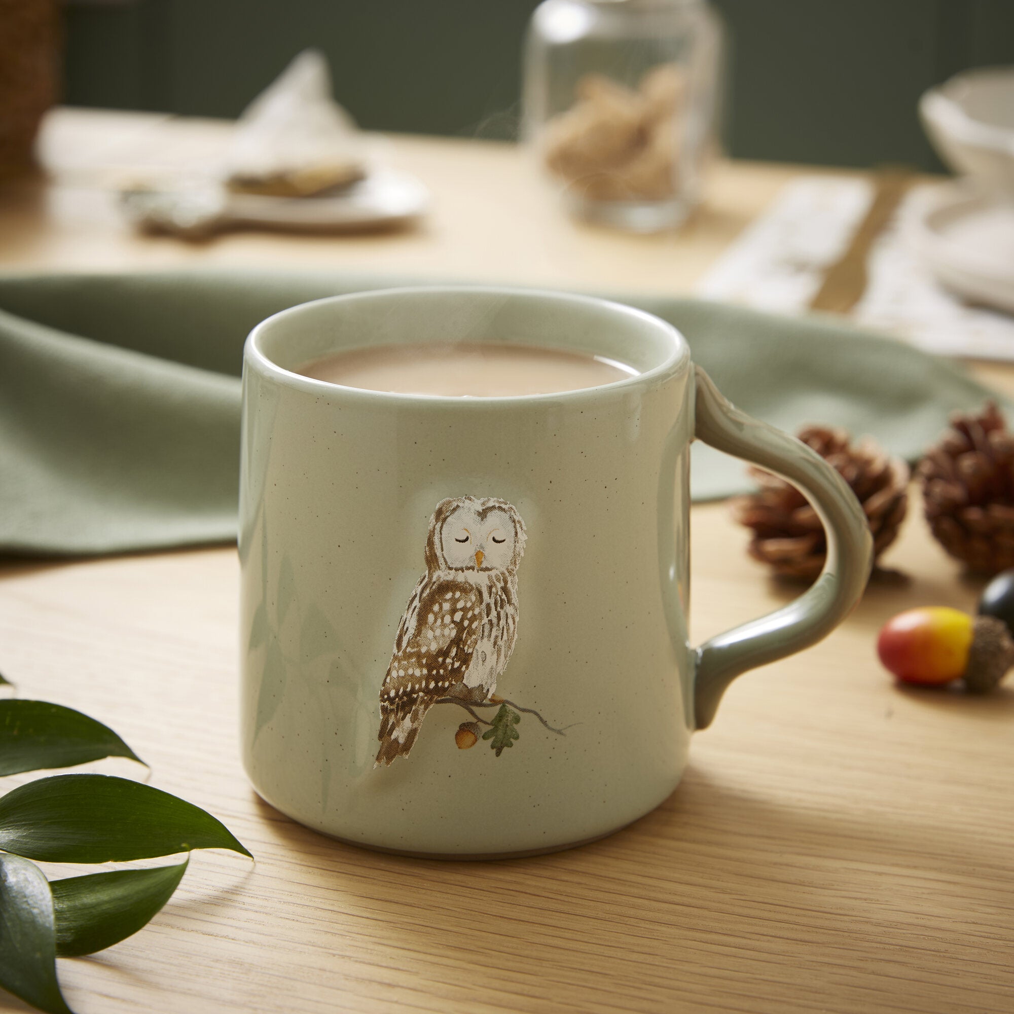 Forest Fable Owl Belly Mug - 12oz Ceramic Coffee Cup with Handle, Cute Owl Design for Tea, Hot Chocolate & Warm Drinks - Perfect Gift for Nature Lovers & Owl Enthusiasts