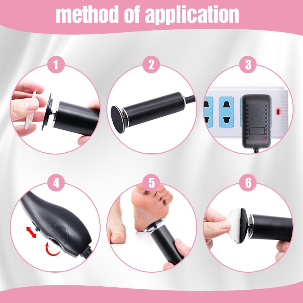 2024 Upgraded Electric Foot Callus Remover - Professional Pedicure Tool with 60pcs Sandpaper Disks for Dead Skin Removal, Foot File & Sander (Pink) - Perfect for At-Home Pedicures, Dry Cracked Heels & Soft Smooth Feet Care