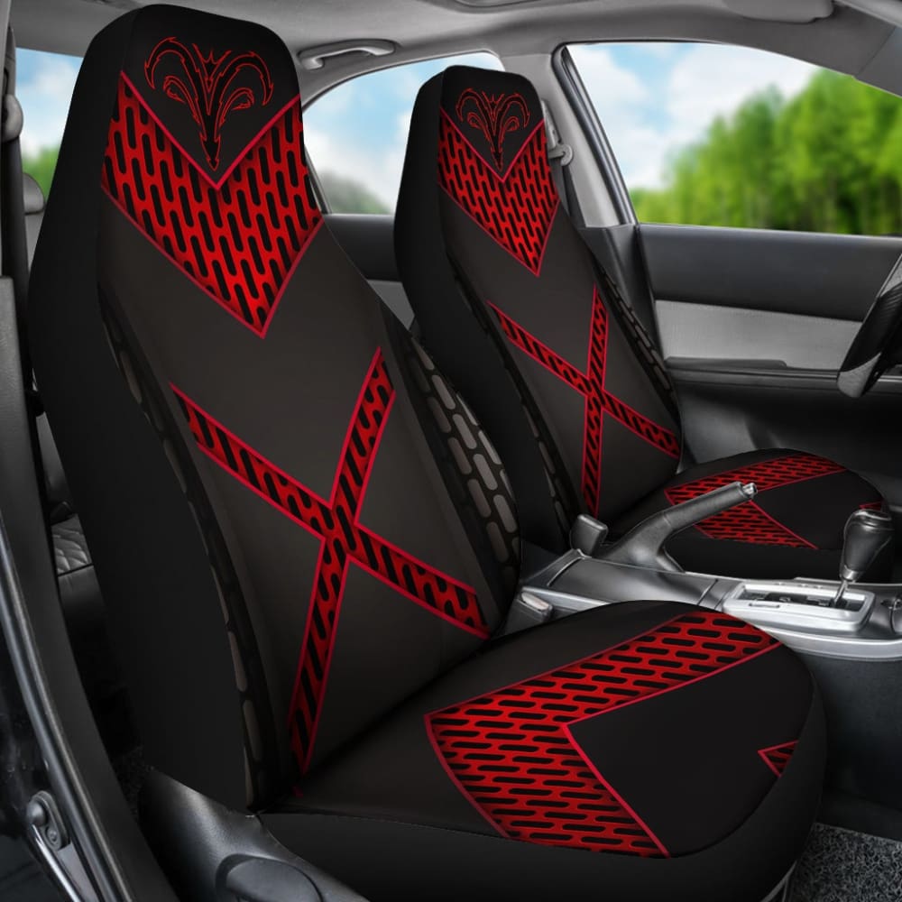 Premium Black & Red Custom Dodge Ram Car Seat Covers - Perfect Fit for 5 Seats (Model 212603) | Durable Protection & Stylish Upgrade for Trucks, Road Trips & Daily Commutes