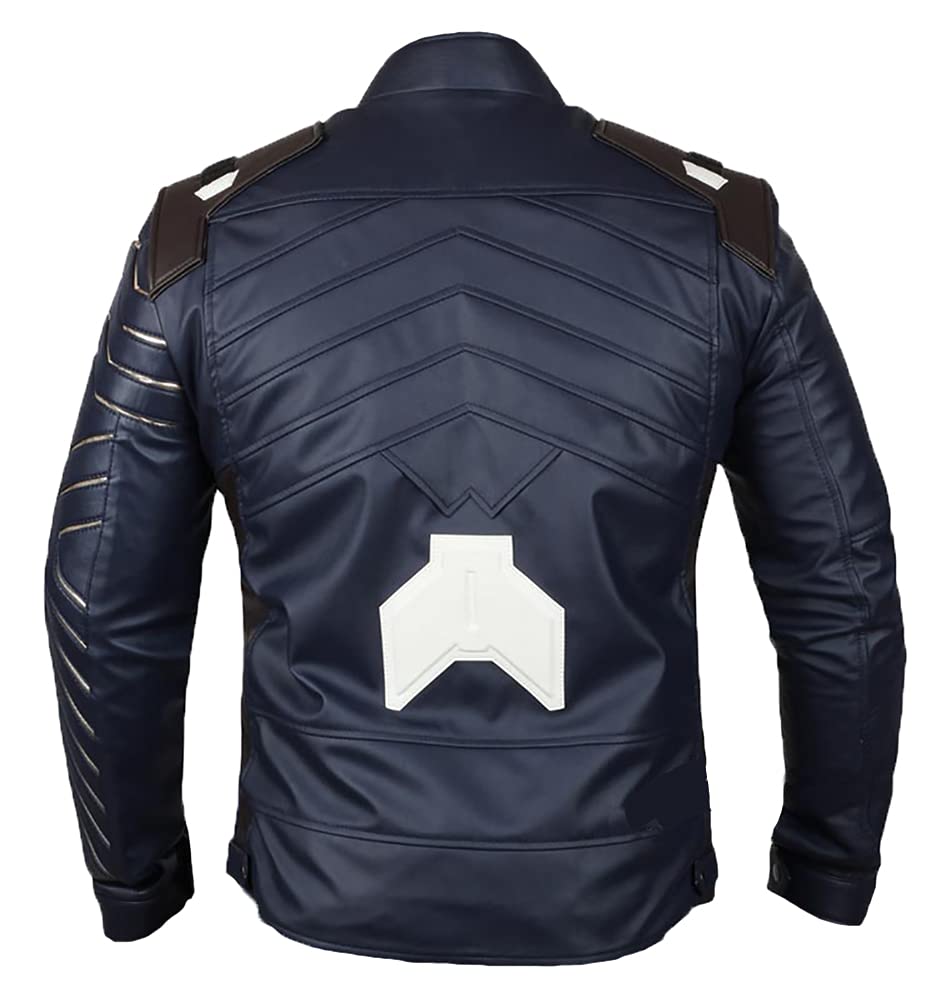 Sebastian Stan Bucky Barnes Faux Leather Biker Jacket for Men - Classic Party Wear, Halloween Cosplay, Movie Costume & Casual Outfit