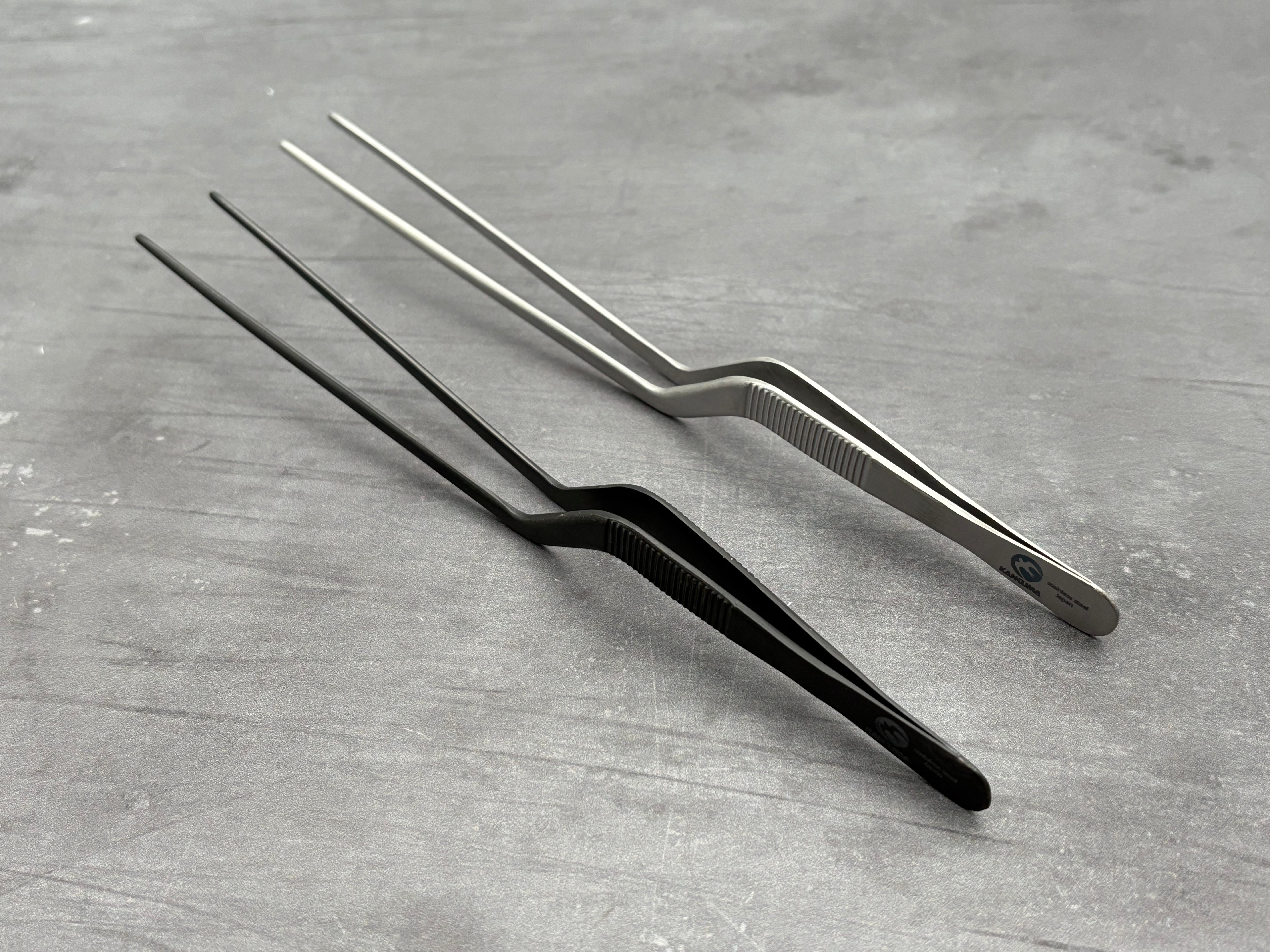 Professional Double Cranked Plating Tweezers 20cm - Precision Jewelry Making Tools for Electronics Repair, Watchmaking & DIY Crafts