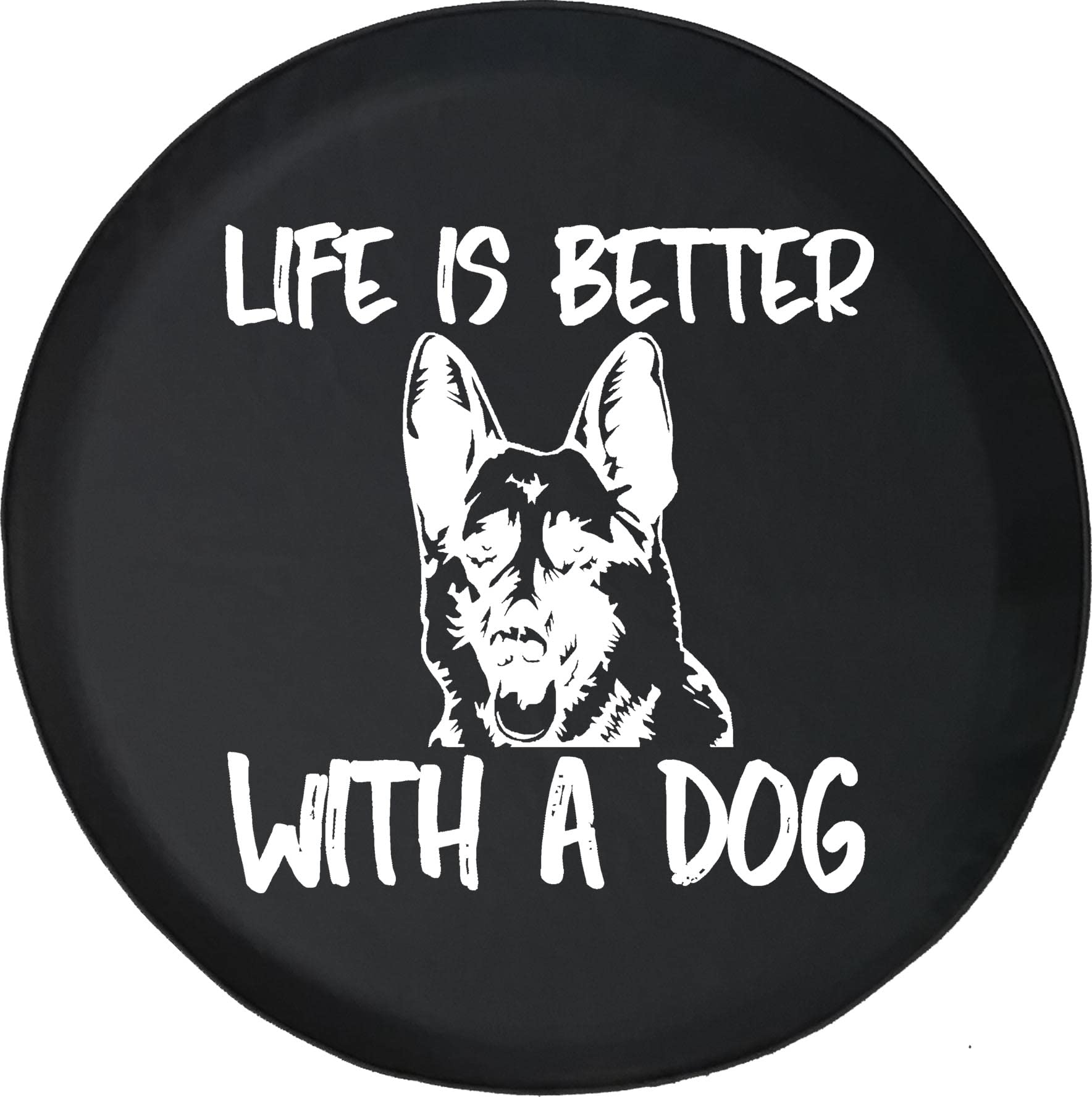 32 Inch Black German Shepherd Dog Car Tire Cover - Durable Tire Protector for Trailers, Trucks, SUVs, RVs & Campers | Perfect for Outdoor Adventures & Road Trips