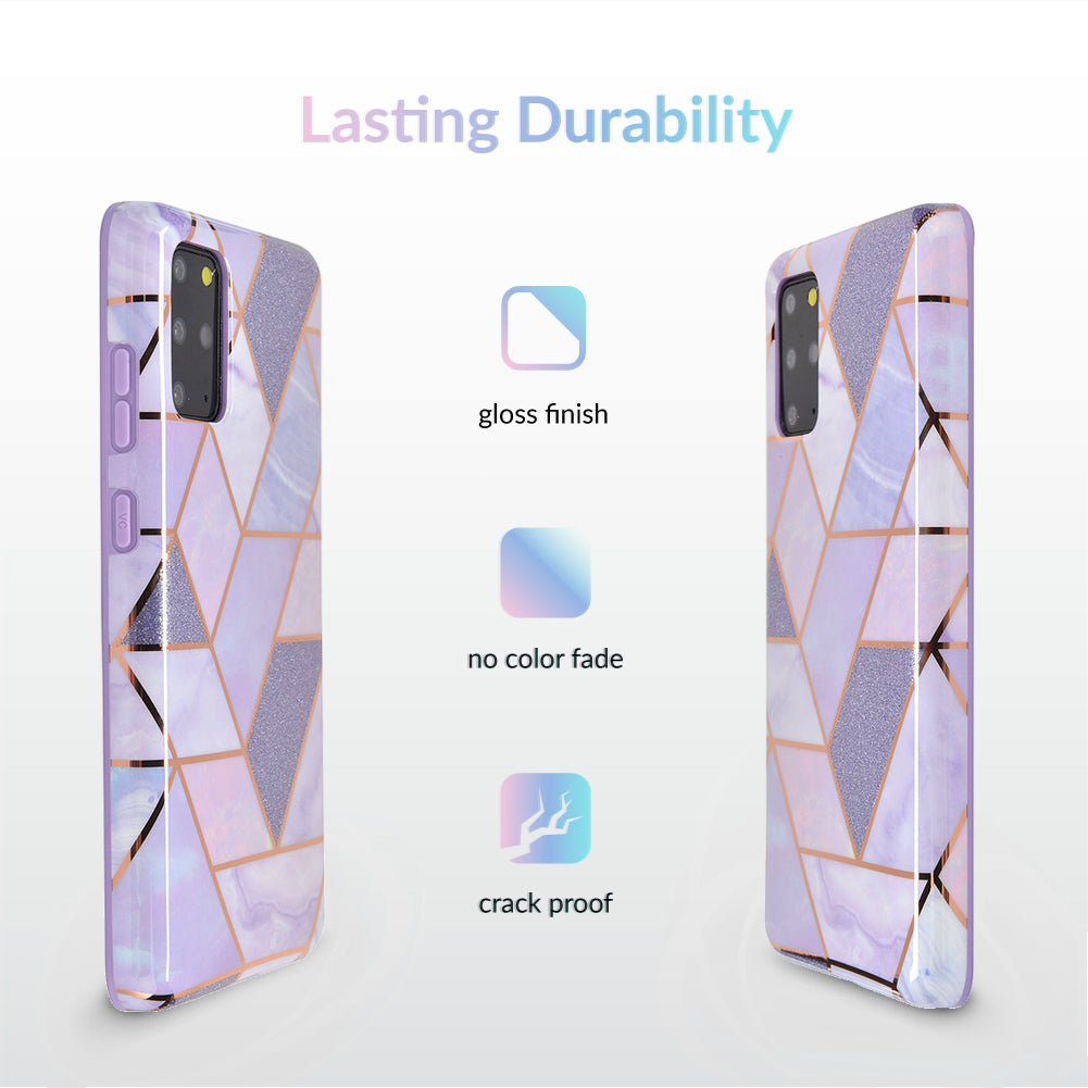 Geometric Marble Phone Case for Samsung Galaxy - Stylish Protective Cover with Unique Purple Design - Perfect for Everyday Use, Work, and Travel