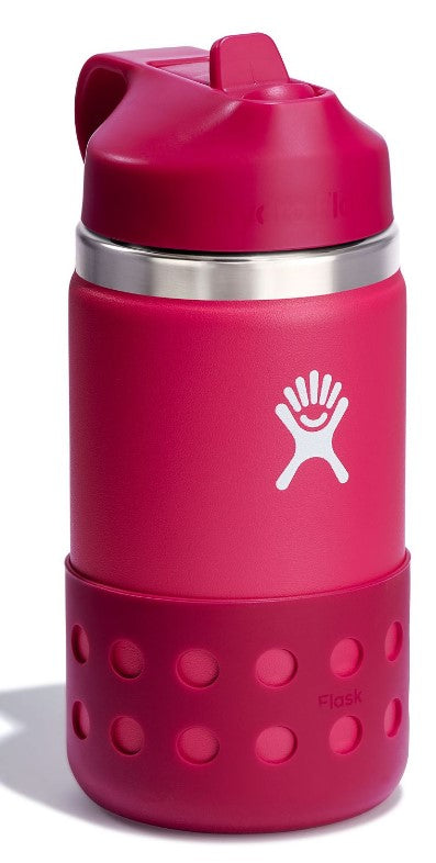 12 oz Kids' Wide Mouth Water Bottle with Straw Lid - BPA-Free Leak Proof Stainless Steel Bottle for School, Sports & Outdoor Activities
