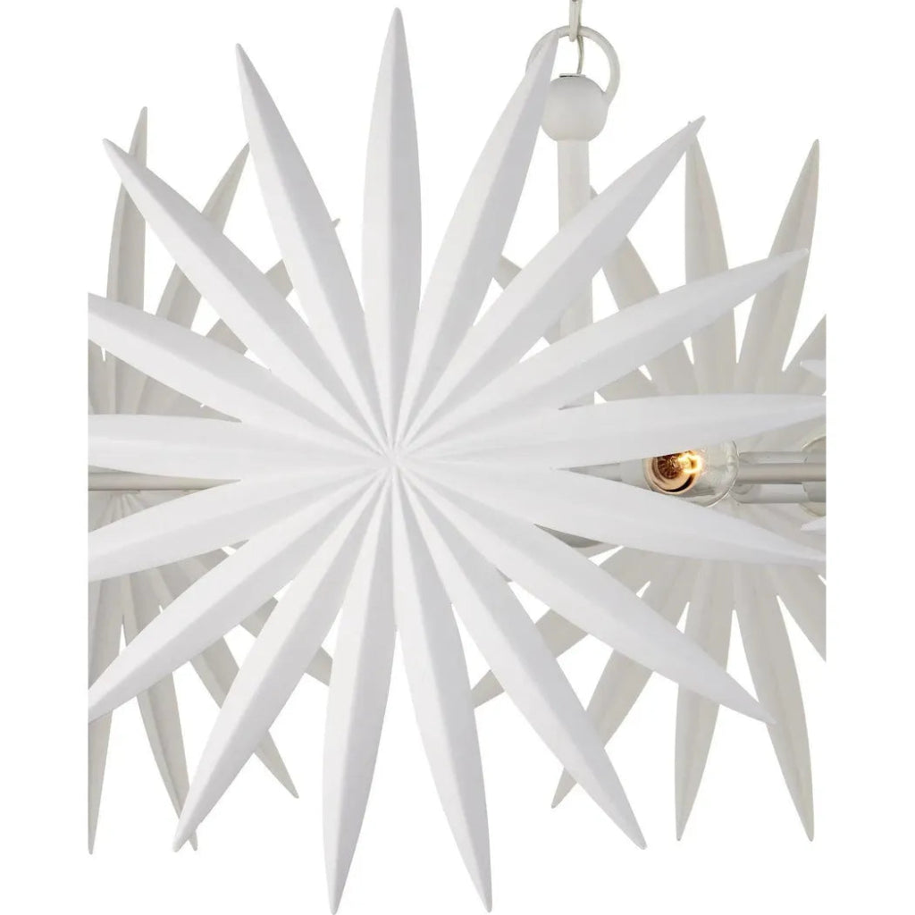 19-Light Bismarkia Iron White Chandelier - Elegant Rustic Farmhouse Ceiling Light Fixture for Dining Room, Living Room & Bedroom