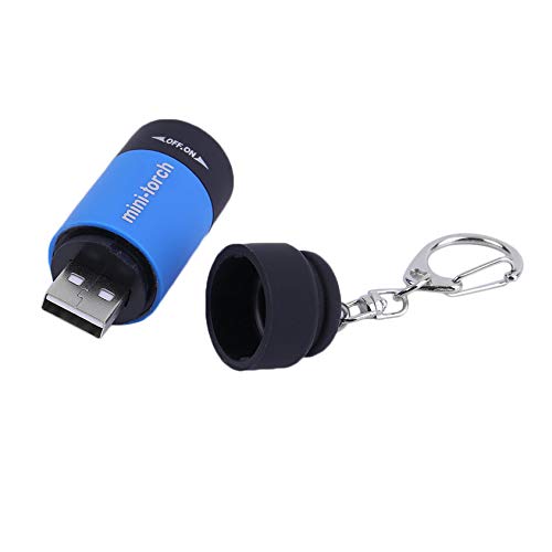 Portable Mini Keychain Flashlight - USB Rechargeable 0.5W 25lm Compact LED Torch for Outdoor Camping, Hiking, Emergency & Everyday Carry (EDC)
