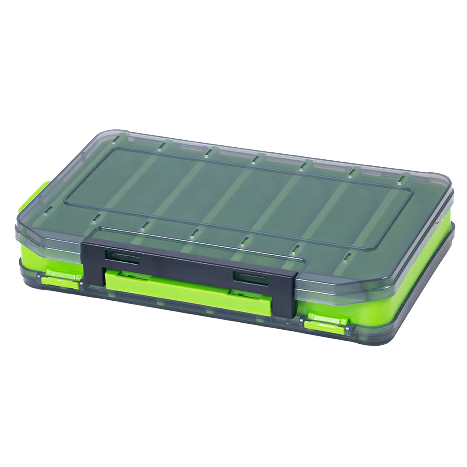 ABS Fishing Bait Storage Box - 14 Grid Double-Sided Portable Lure Organizer for Tackle Box, Fishing Gear & Accessories | Emerald Green | Perfect for Freshwater & Saltwater Angling, Camping & Outdoor Adventures