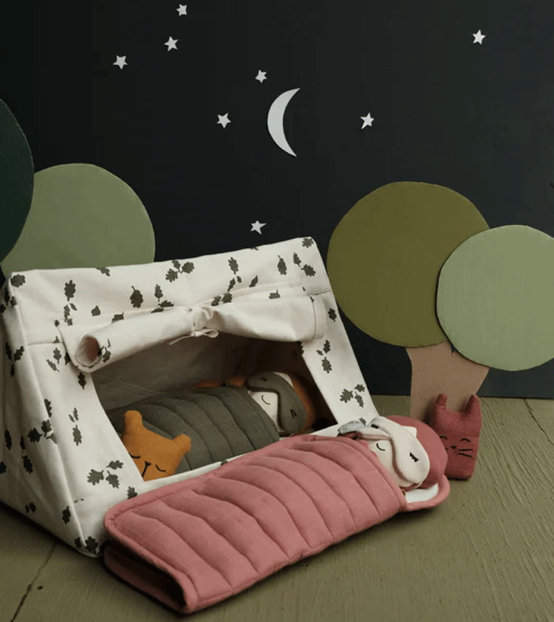 Fabelab Soft Cotton Sleeping Bag for Baby Dolls - Cozy & Comfortable for Pretend Play, Nursery Decor & Kids Bedtime Stories