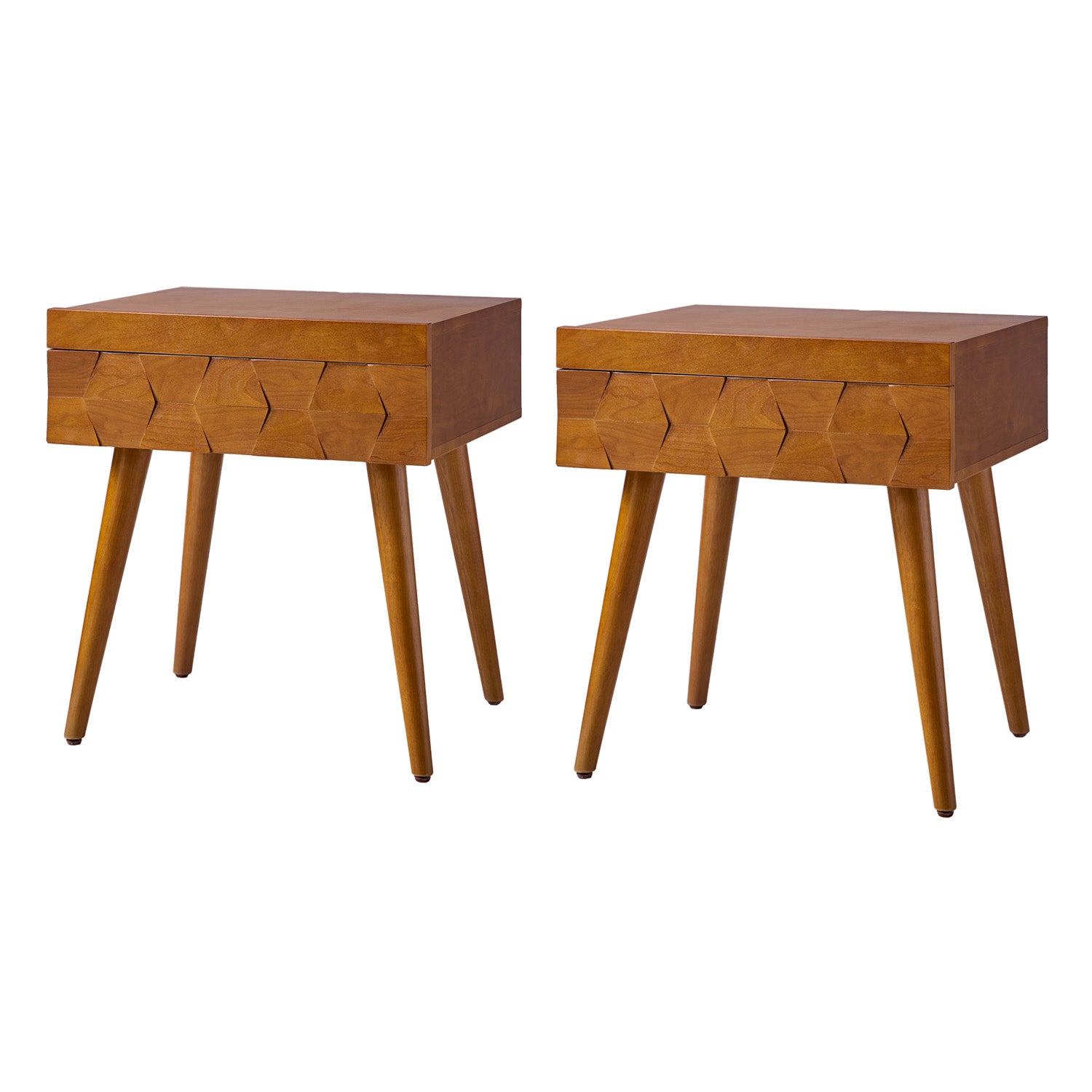 Vivian Mid-Century Modern Nightstand with USB Charging Station - Wooden Bedside Table with Drawer & Shelf - Perfect for Bedroom, Living Room, or Guest Room - Fast Charging & Stylish Storage Solution