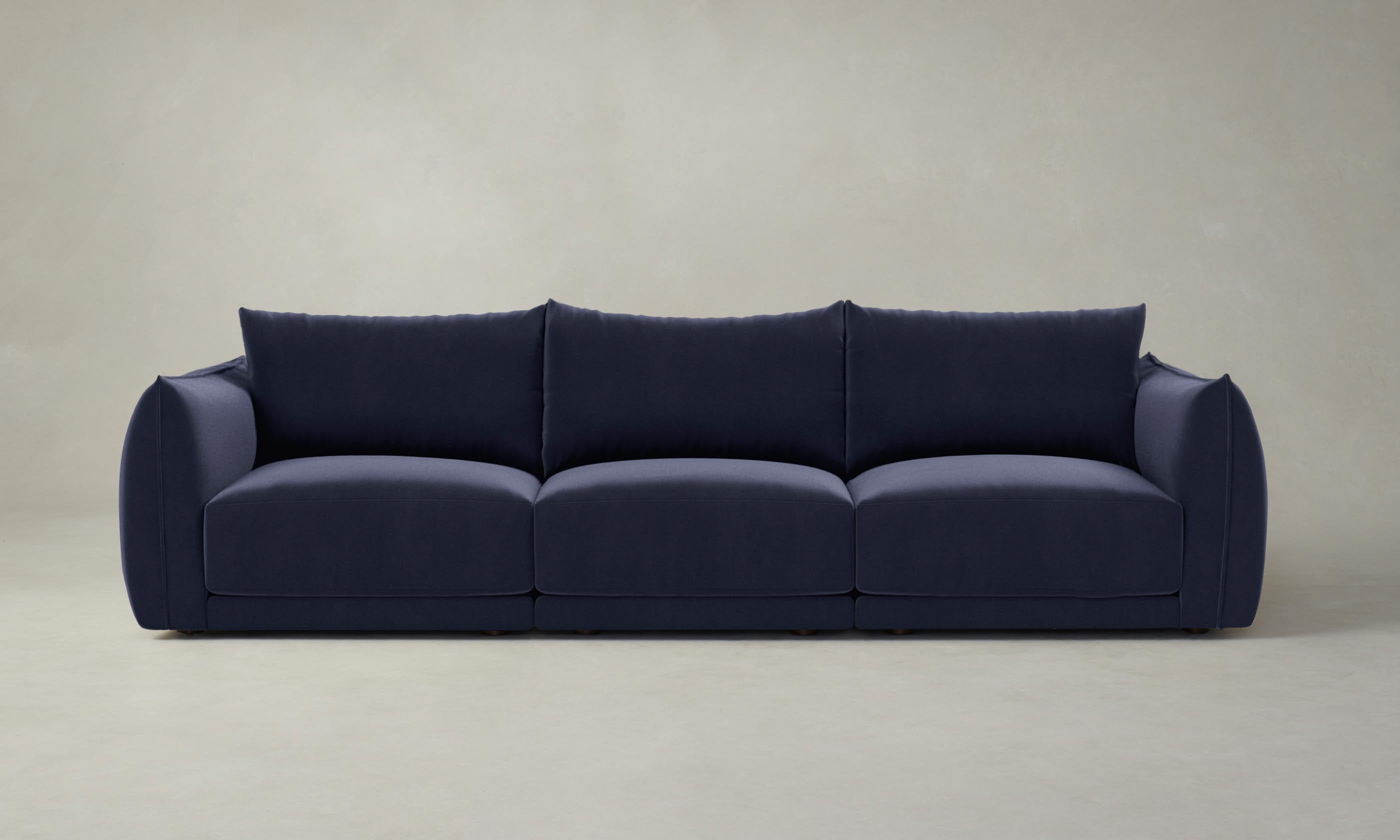 The Jones Modular Sofa - Performance Velvet Midnight Blue Sectional Couch for Living Room, Modern Comfortable & Durable Furniture for Home Decor - Perfect for Small Spaces, Apartments and Family Gatherings