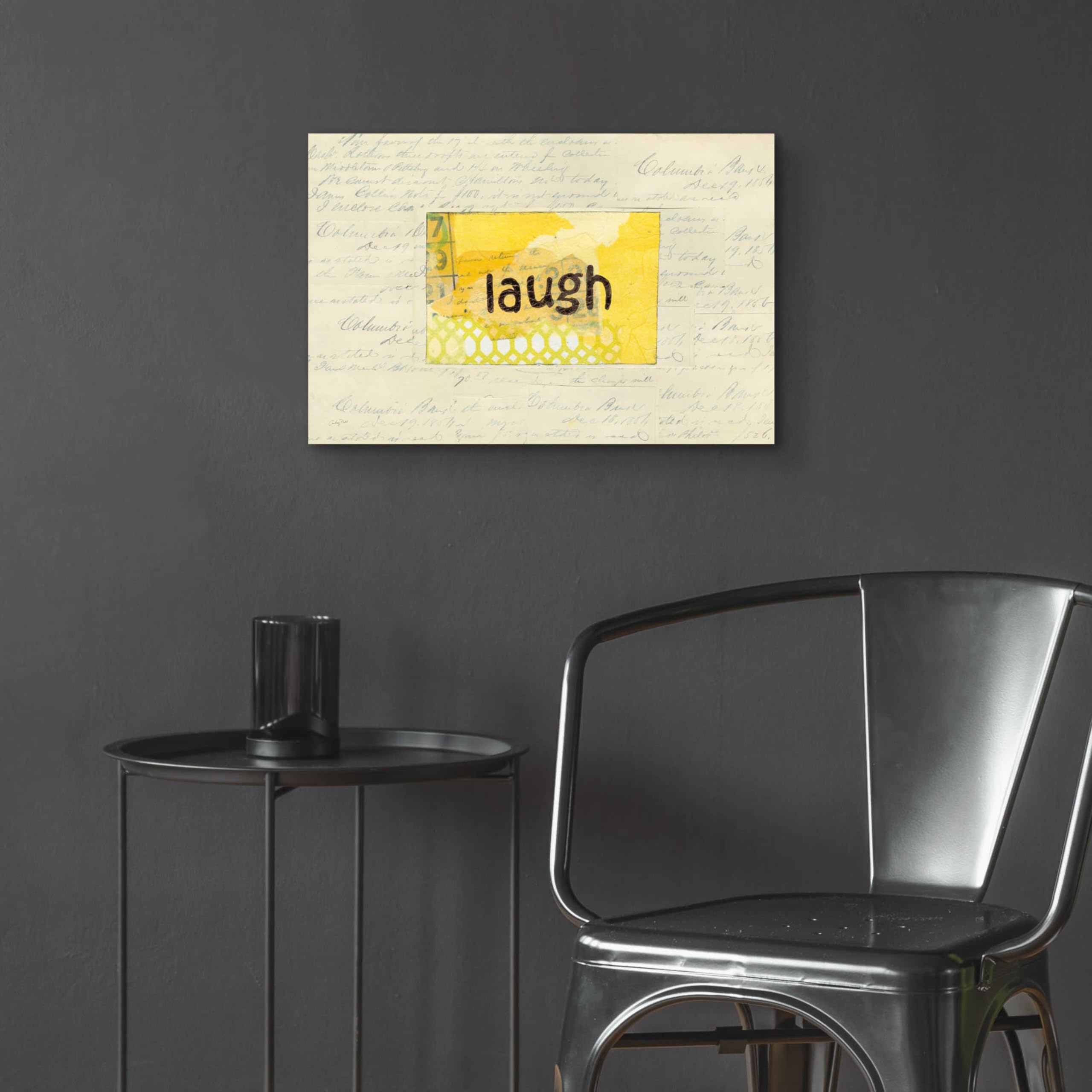 Courtney Prahl Laugh Collage - 24x16 Inch Acrylic Glass Wall Art Decor, Modern Abstract Painting for Living Room, Bedroom & Office