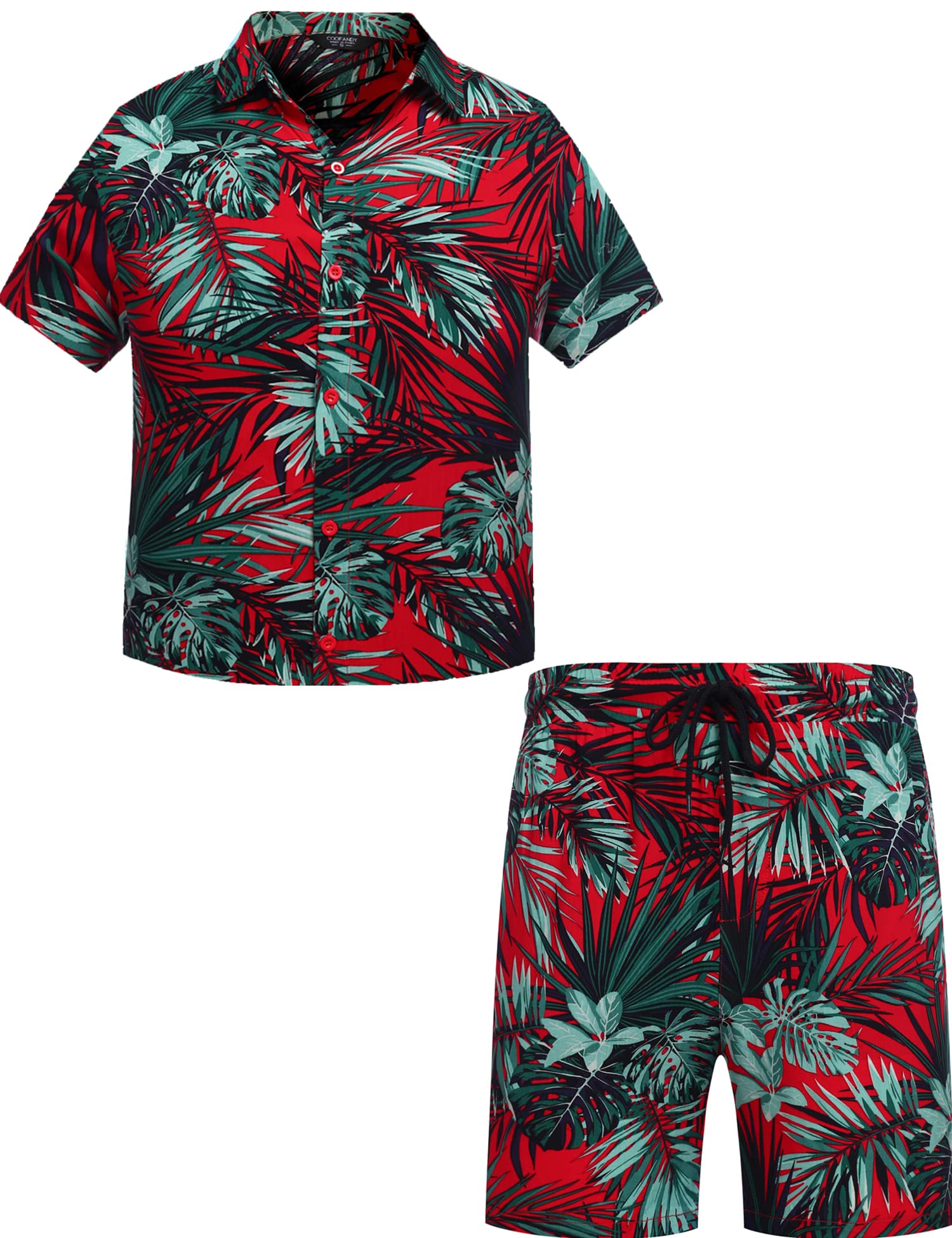COOFANDY Family Matching Hawaiian Shirt Outfits - Floral Print Shirts & Shorts Set for Men, Women and Kids | Beach Vacation, Summer Party, Family Photo Outfits