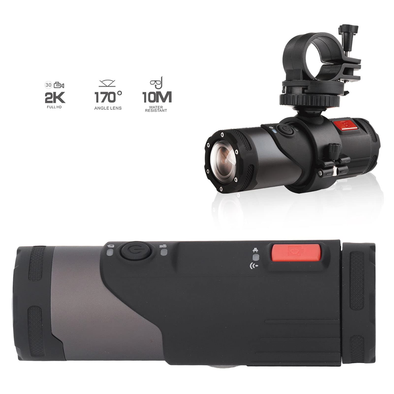 Mrisata S20+ 4K Motorcycle Helmet Camera - Waterproof 170° Wide Angle Action Cam with WiFi for Riding & Sports