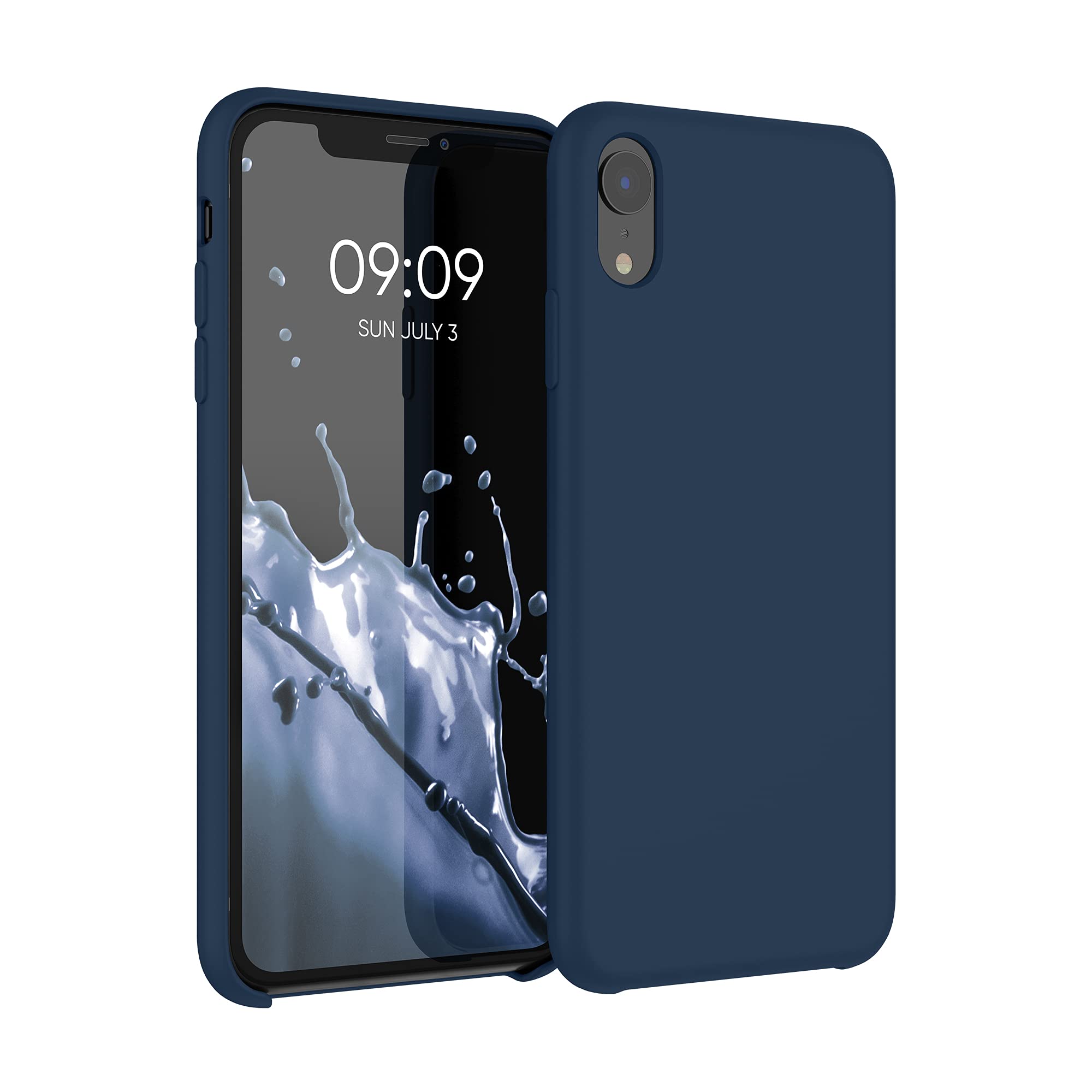 kwmobile Premium TPU Silicone Case for Apple iPhone XR - Shockproof Soft Protective Phone Cover in Navy Blue - Perfect for Everyday Use, Work & Travel