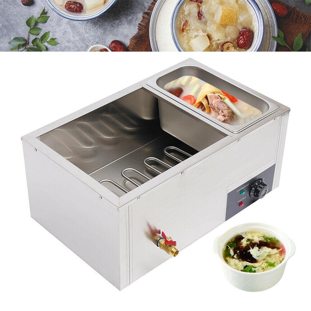 SHIOUCY 110V 3-Pan Commercial Buffet Food Warmer with Stainless Steel Lids & Faucet - 850W Electric Countertop Food Warmer for Restaurants, Catering & Buffet Service - Perfect for Keeping Soups, Sauces & Side Dishes Warm