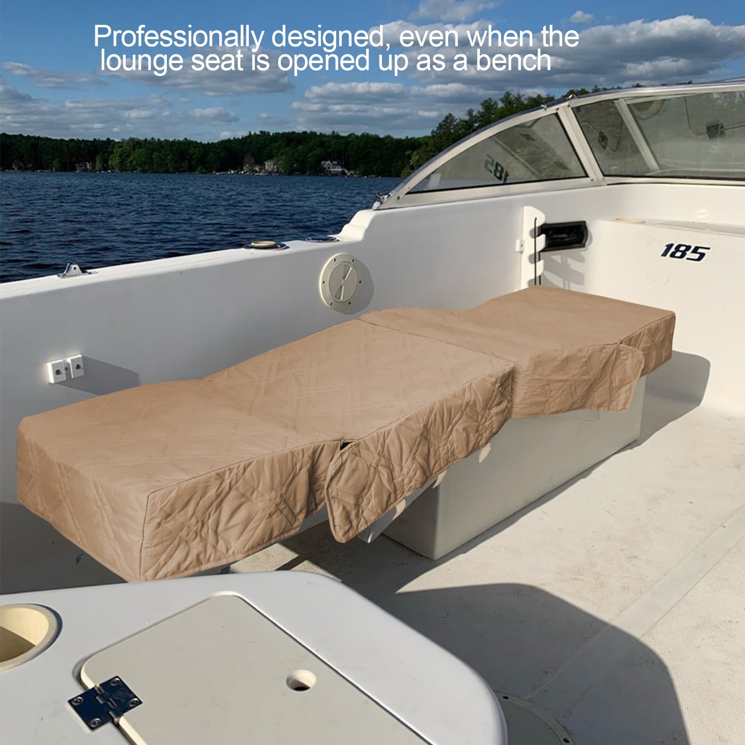 Back to Back Boat Seat Covers - Waterproof Replacement Lounge Seat Covers for Boats | Soft Microfiber Fabric | Protects Damaged Seats (2-Pack, Gray Brown) | Perfect for Marine, Fishing & Outdoor Activities