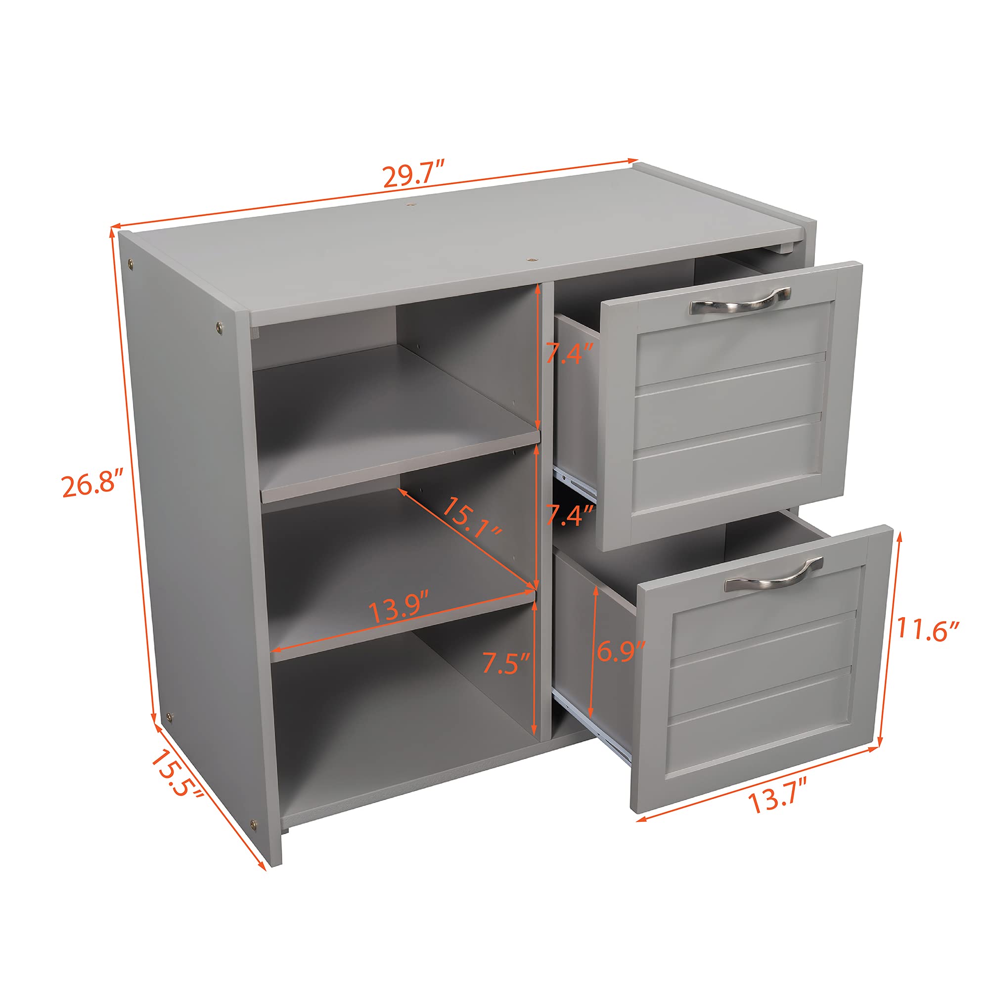 **Low Loft Bed with Slide for Kids - Twin Size Solid Wood Bed Frame with Drawers, Cabinet & Shelf - Gray (3) - Perfect for Small Bedrooms & Playrooms**