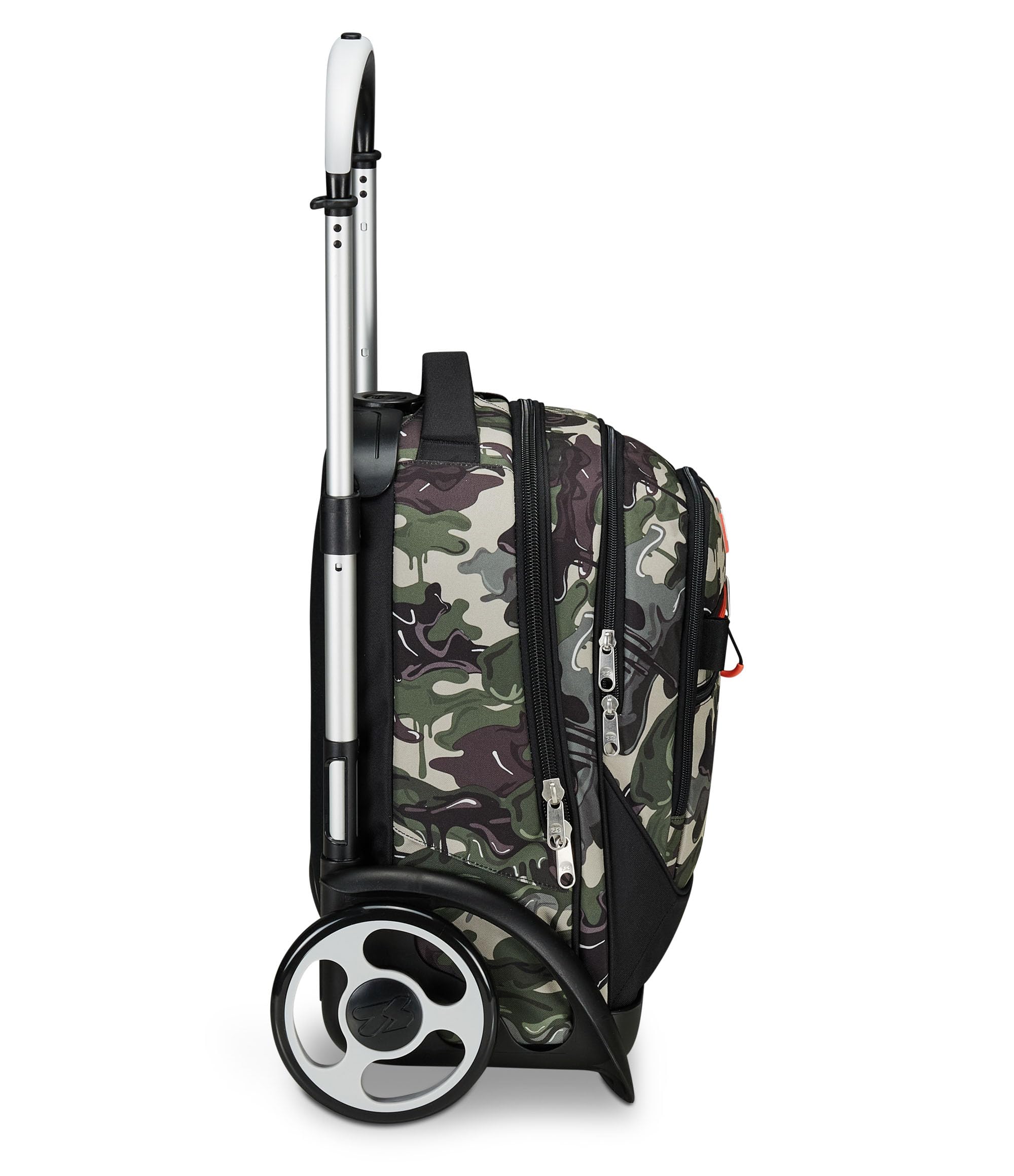 Seven Trolley School Backpack with Maxi Wheels - Detachable 3-in-1 Travel Trolley & Crossover System - Green Lightventure Backpack for Boys & Kids - Perfect for School, Travel & Daily Commute