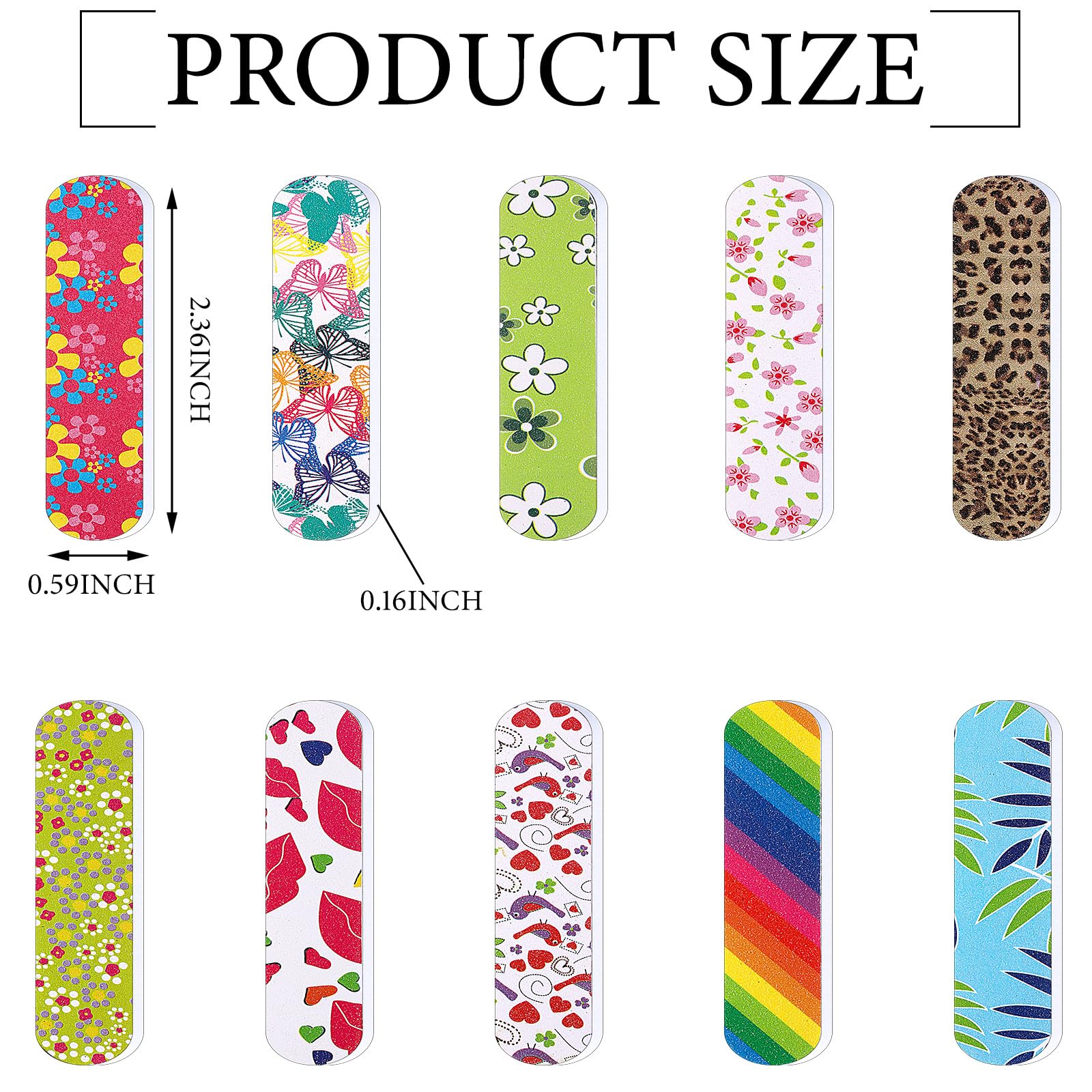 Sumind 100 Pack Double Sided Nail Files - 2.36 Inch Emery Boards for Manicure & Pedicure - Professional Nail Care Tools for Home, Salon & Travel Use