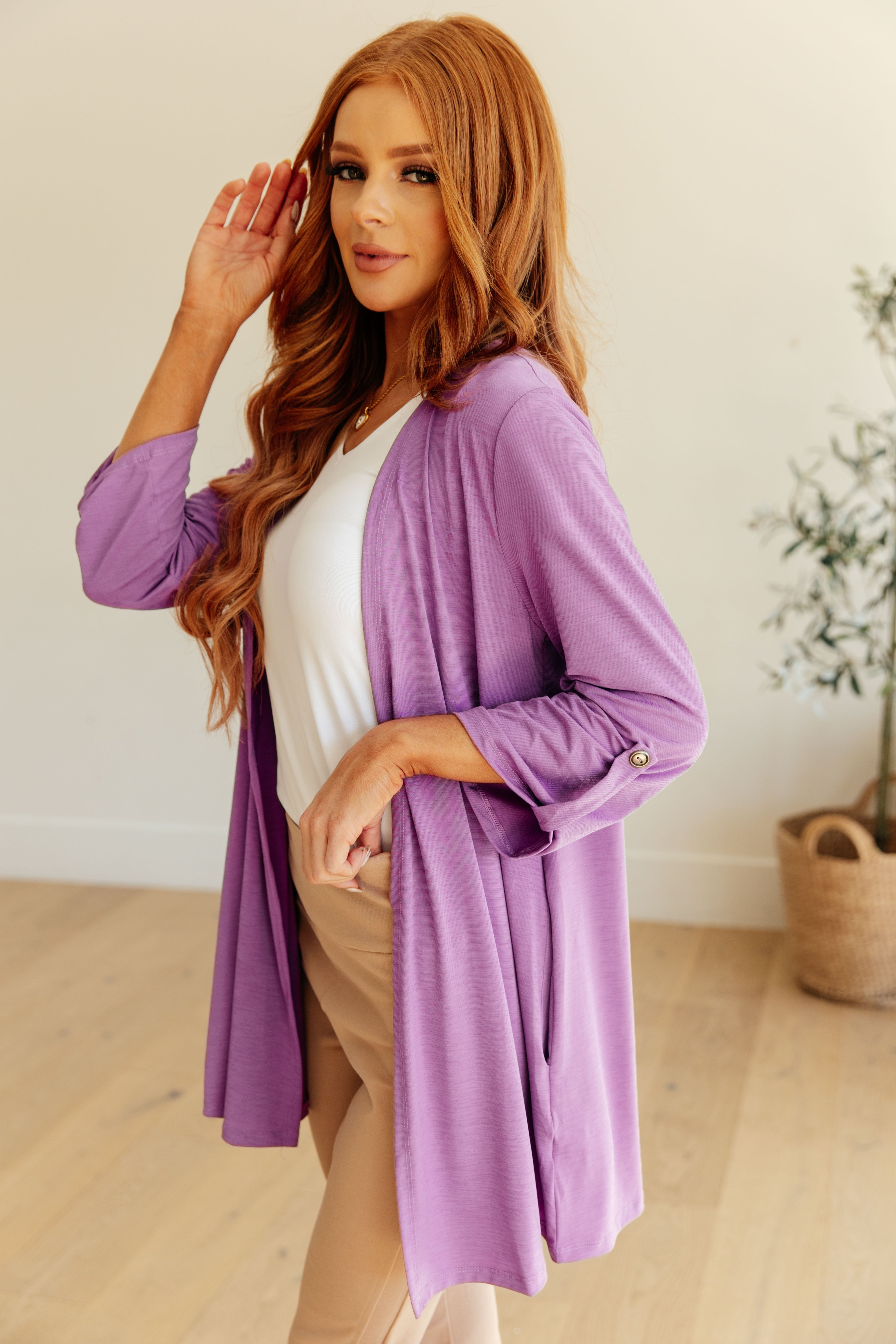 Lizzy Cardigan in Regalia - Stylish Women's Knit Sweater for Fall & Winter | Perfect for Office, Casual Outings & Cozy Evenings