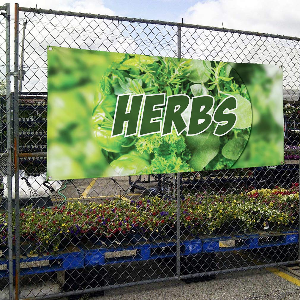 Premium Vinyl Banner - 60x144 Inches - Weatherproof Outdoor Advertising Sign for Herbs & Beverages - Industrial Yard Sign with 10 Grommets (Multiple Sizes Available) - Perfect for Farmers Markets, Garden Centers & Restaurant Promotions