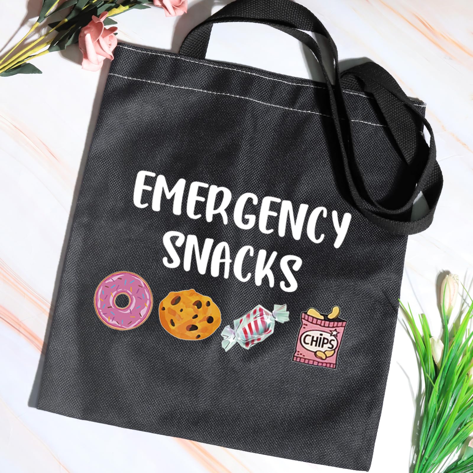 JXGZSO Reusable Emergency Snack Storage Pouch - Food Safe BPA-Free Snack Bag for Hiking, Camping & Travel - Perfect Gift for Food Lovers (Black)