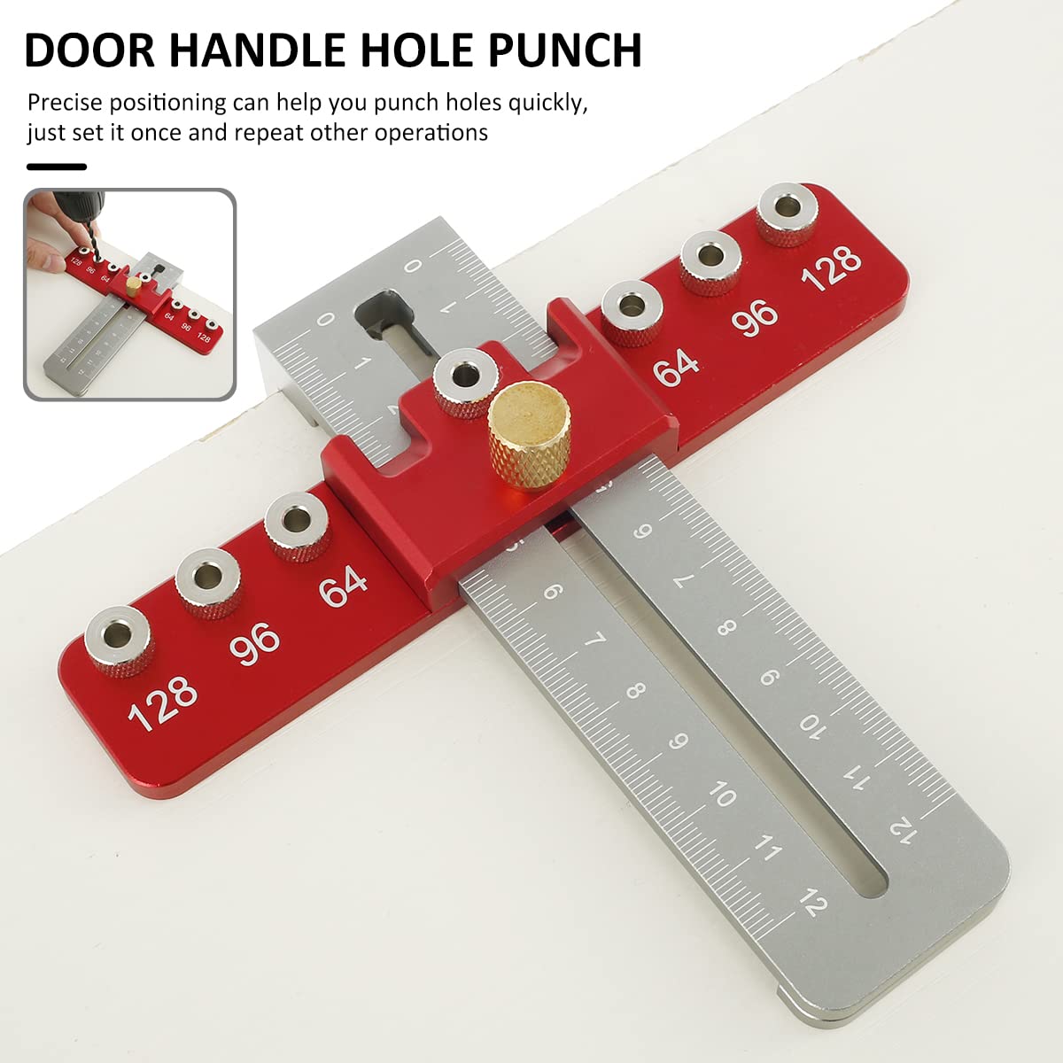 Adjustable Cabinet Hardware Jig - Aluminum Alloy Drill Guide for Door & Drawer Handles - DIY Installation Tool