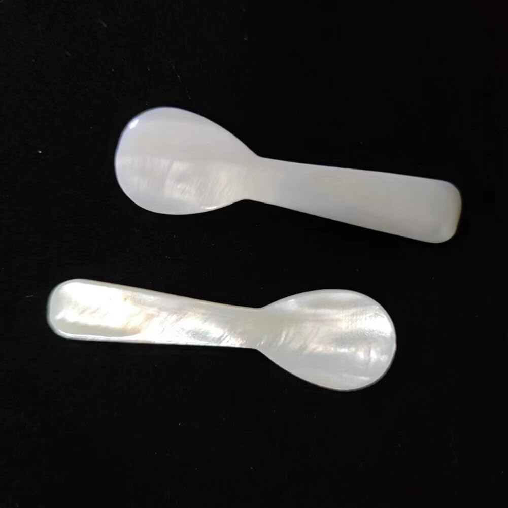 Premium 5-Piece Caviar Spoons Set - Mother of Pearl Shell Spoons with Round Handle for Caviar, Eggs, Ice Cream & Coffee - Elegant Restaurant Serving Utensils for Fine Dining, Parties & Gourmet Food Presentation