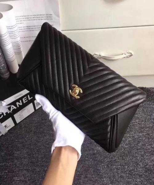 Chanel Reversed Clutch Bag Black | Luxury Designer Handbag for Women | Perfect for Evening Parties, Weddings & Special Occasions