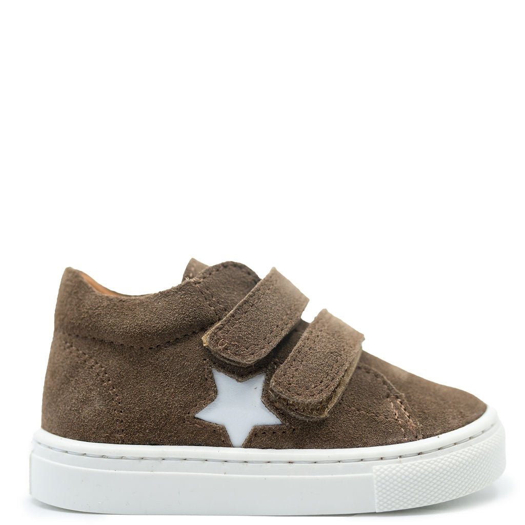 **Atlanta Moccasin Taupe Star Velcro Baby Sneakers – Soft & Comfortable First Walkers for Infants & Toddlers – Perfect for Everyday Wear, Playtime & Special Occasions**