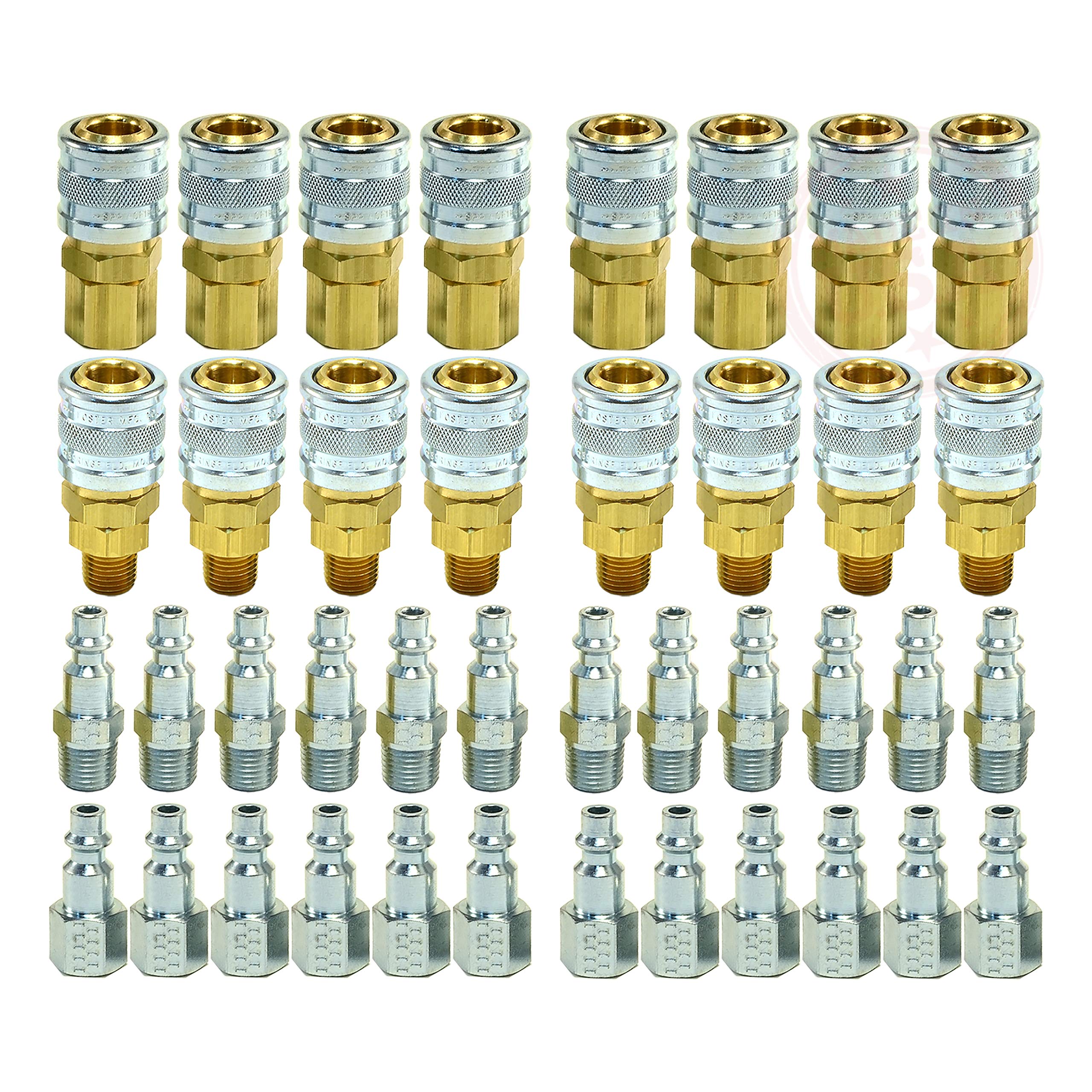 40-Piece Heavy Duty Quick Coupler Air Hose Connector Fittings 1/4