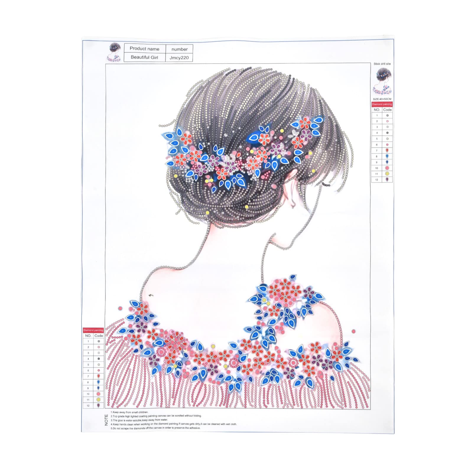 Okuyonic Rhinestone Painting Kits for Adults - Beautiful Girl Back View Diamond Art Canvas with Vivid Colors - Perfect for Living Room Wall Decor, Bedroom Artwork & Gift Ideas