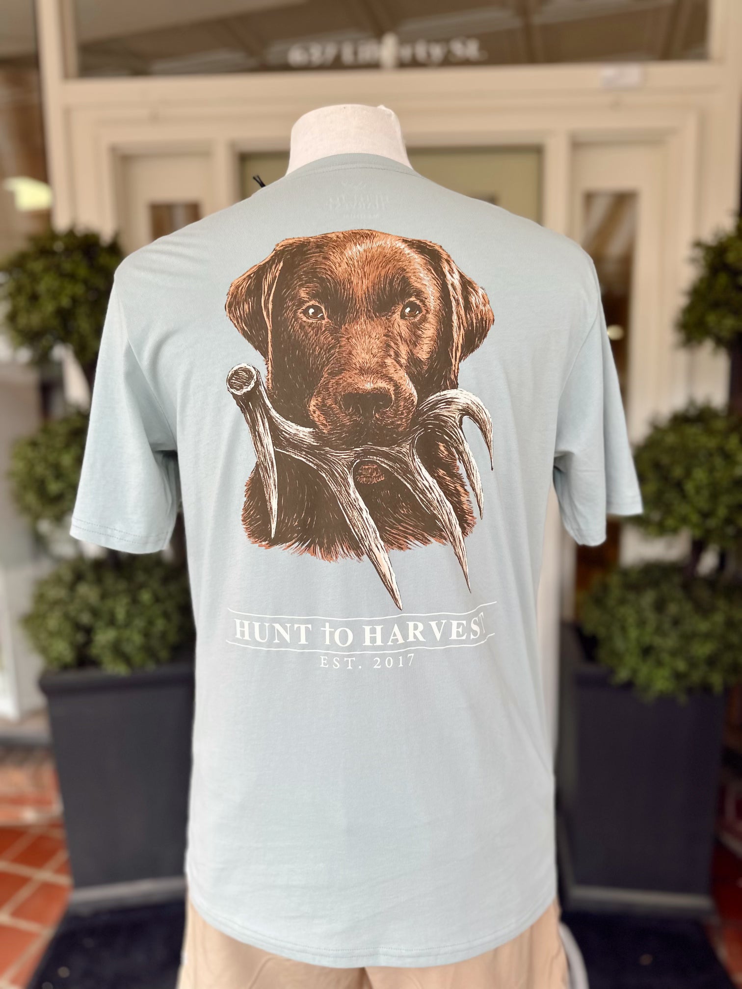 Hunt to Harvest Dog and Shed Tee - Comfortable Hunting Shirt for Outdoor Adventures with Your Dog
