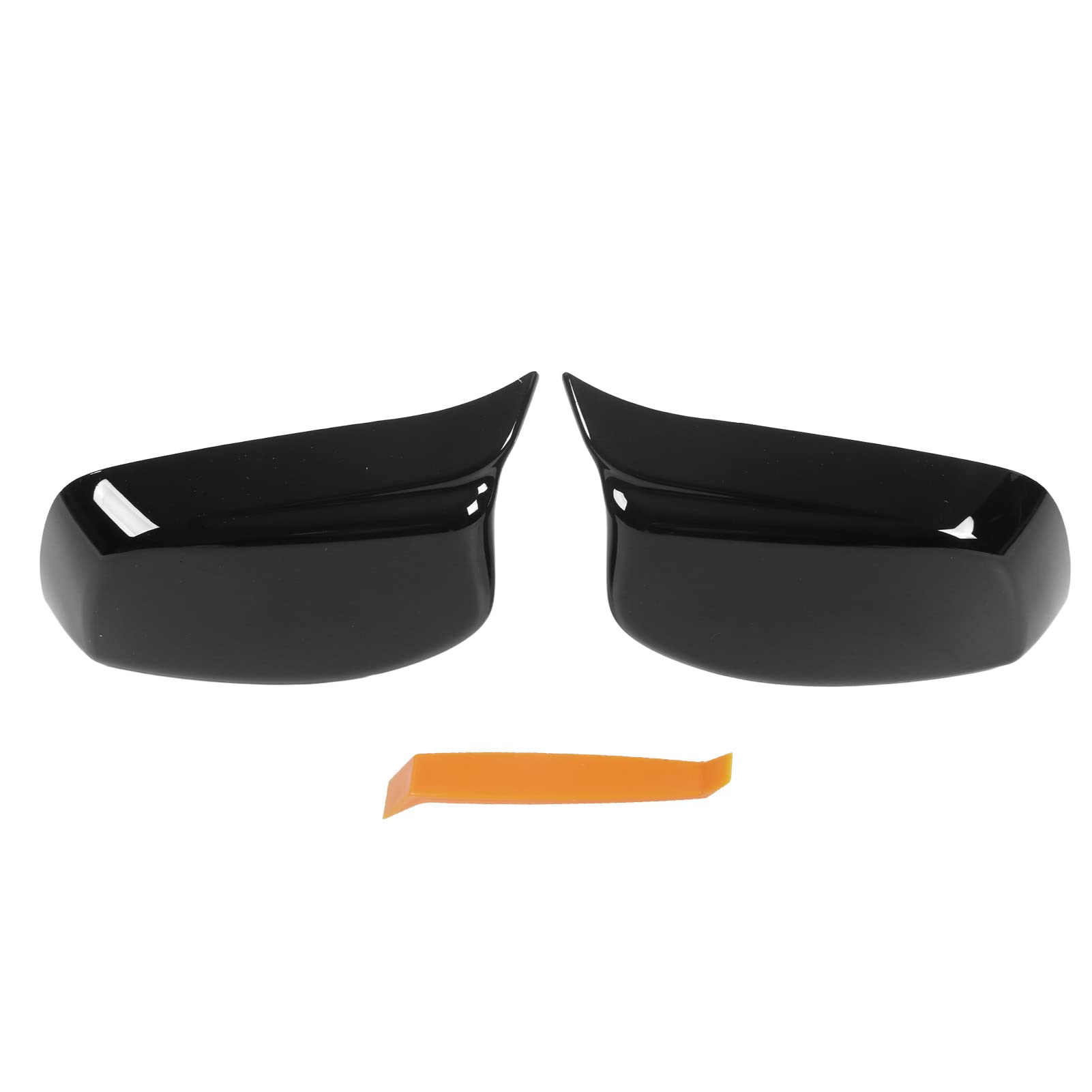 KIMISS Glossy Black Side Door Mirror Cover - Pair of Exterior Rear View Mirror Trims for BMW 5 & 6 Series E60 E61 E63 E64 (2003-2007 Models) | Automotive Mirror Decoration & Protection Upgrade for Enhanced Style & Durability | Perfect for Car Enthusiasts & Vehicle Customization