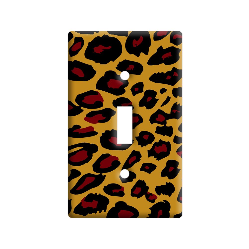 Leopard Print Light Switch Cover - Plastic Wall Decor for Home & Office