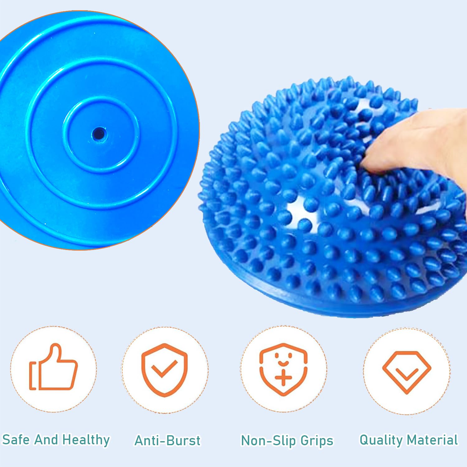 2PCS Hedgehog Balance Pods - Spiky Pilates Ball for Kids & Adults - Half Dome Fitness Equipment for Stability Training, Yoga, Gymnastics & Motor Skills Development - Perfect for Foot Massage & Muscle Therapy at Home or Gym