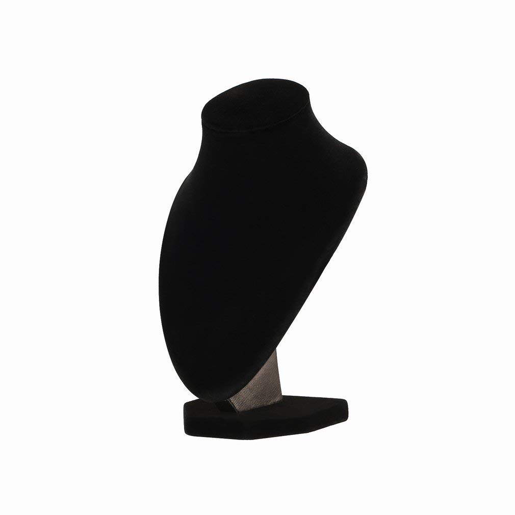 Stylish Black Velvet Necklace Display Stand - Perfect for Jewelry Stores, Boutiques & Home Decor | Dobrygalpe Necklace Chain Jewelry Bust Holder for Pendants & Chains