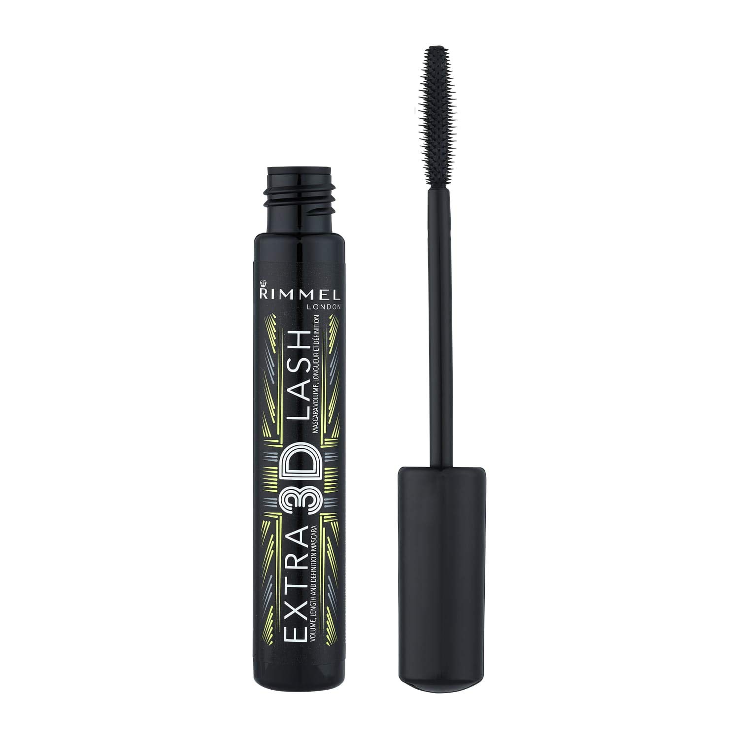 Rimmel London Extra 3D Extreme Black Mascara for Women - Volumizing & Lengthening - No. 003 Black - 0.27 Ounce - Perfect for Everyday Wear & Special Occasions